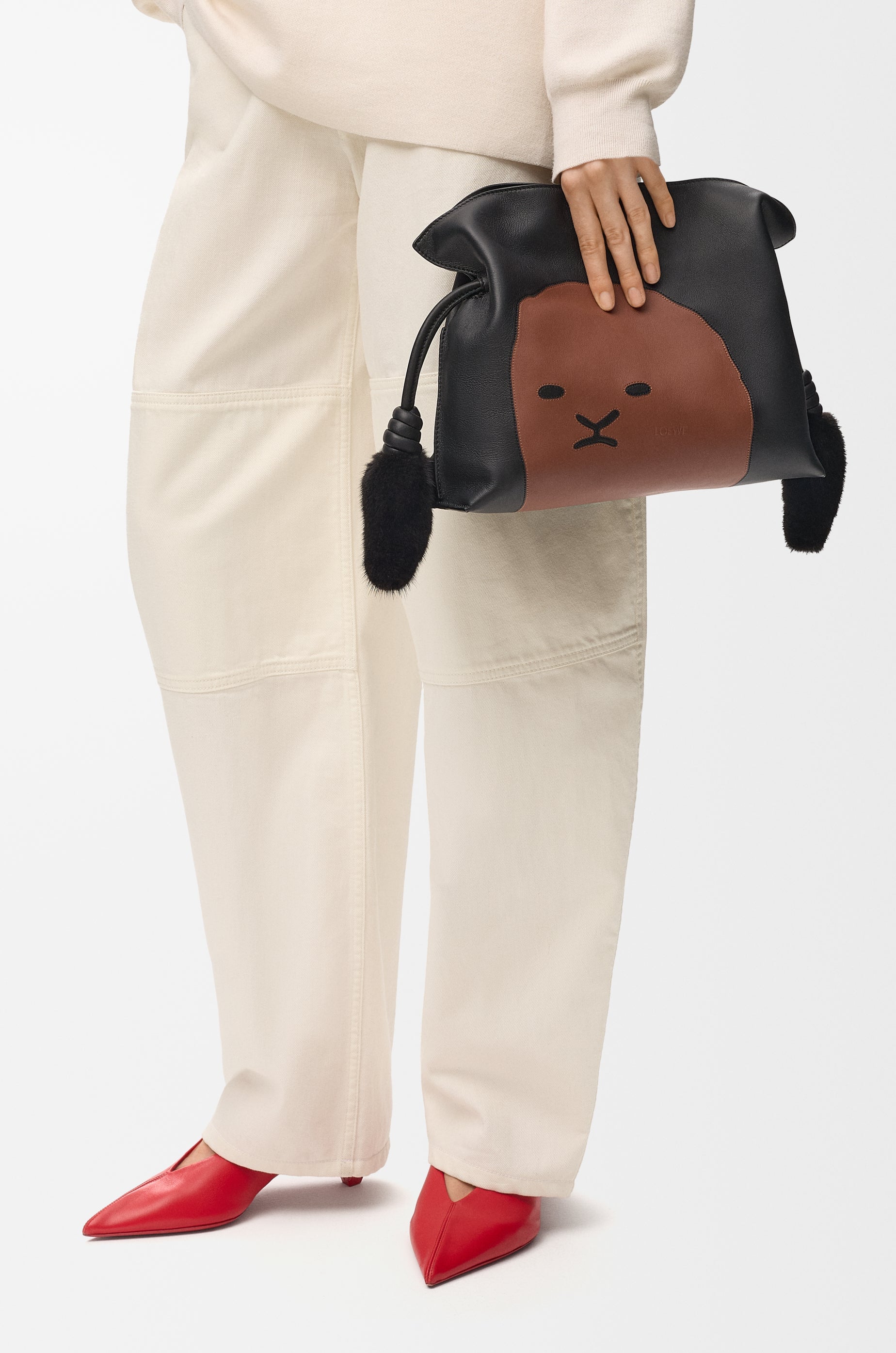 Loewe Medium Lion Intarsio Flamenco clutch in calfskin