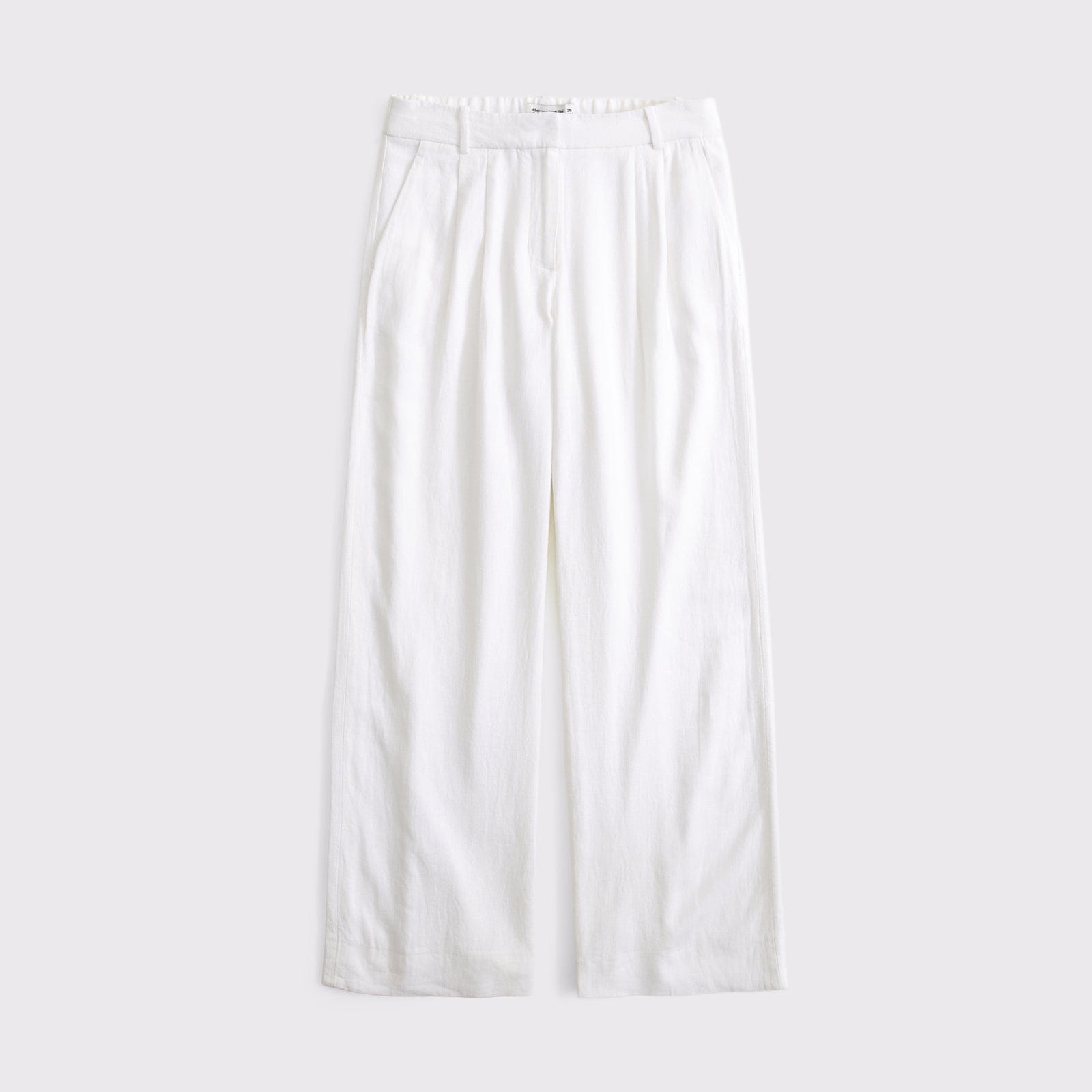 Abercrombie A&F Sloane Low Rise Linen-Blend Tailored Wide Leg Pant