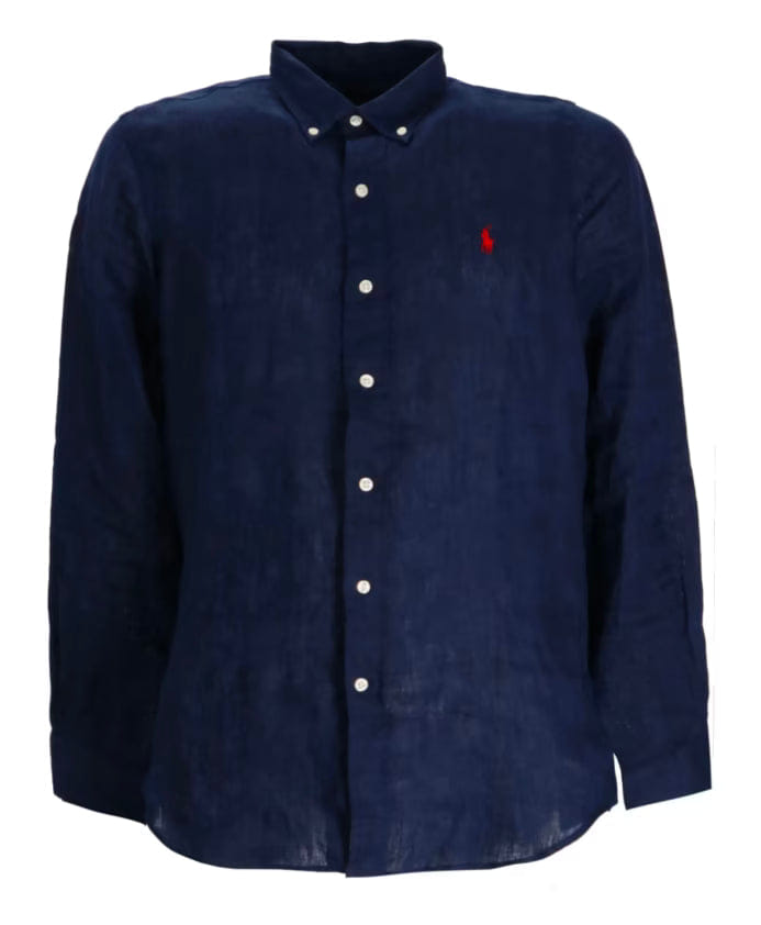 Polo Ralph Lauren Blue Linen Button-Down Shirt