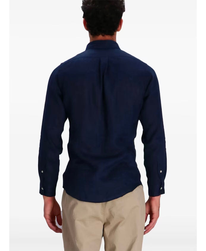 Polo Ralph Lauren Blue Linen Button-Down Shirt