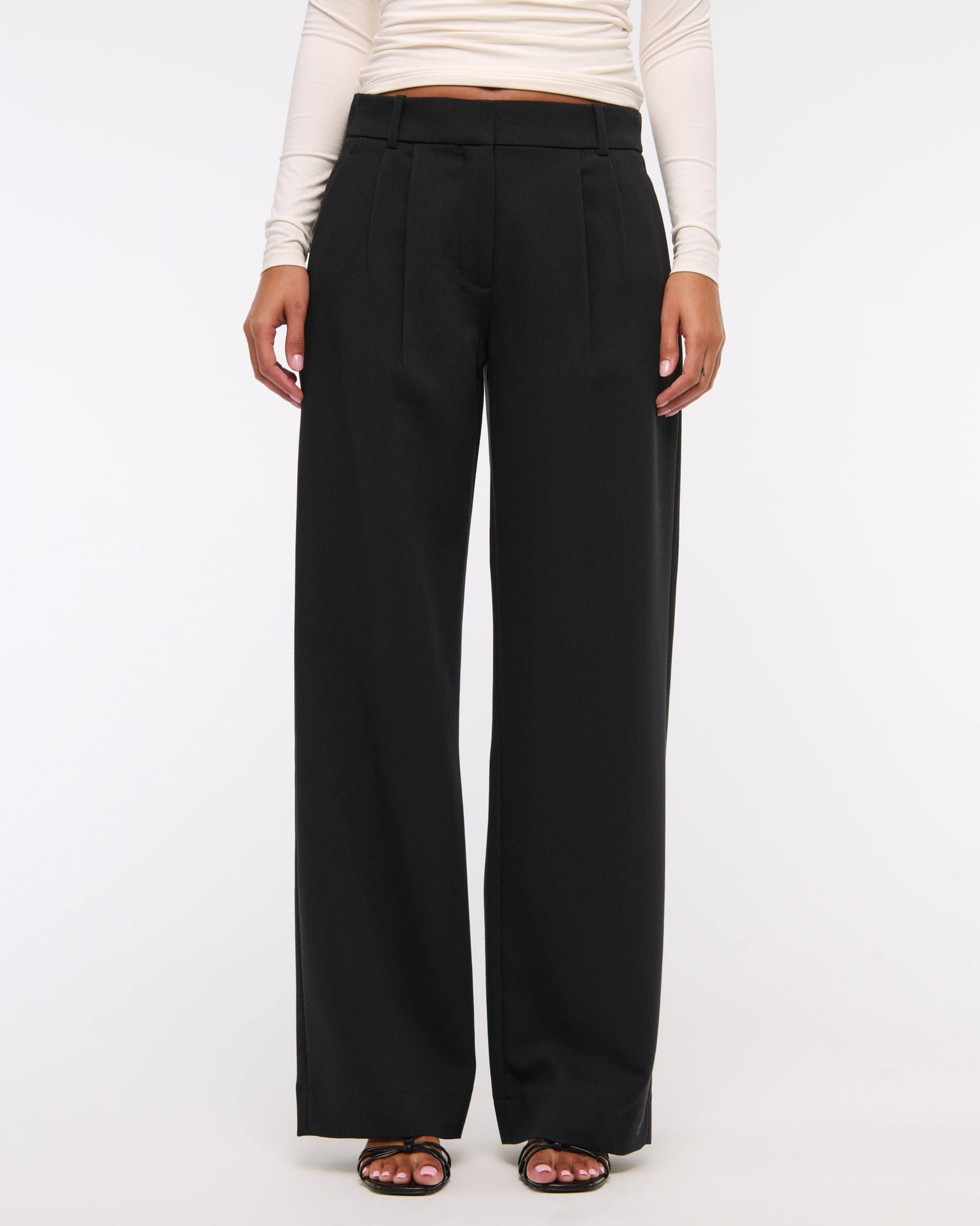 Abercrombie A&F Sloane Low Rise Tailored Wide Leg Pant