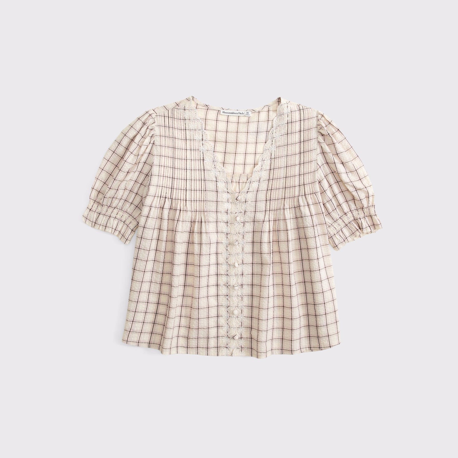 Abercrombie Puff-Sleeve Pintuck Blouse