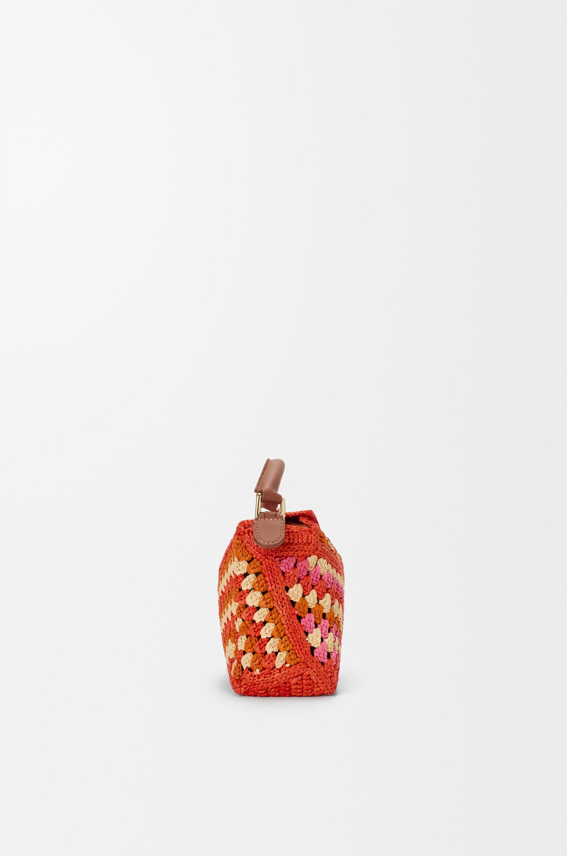 Loewe Mini Puzzle Edge bag in raffia and calfskin