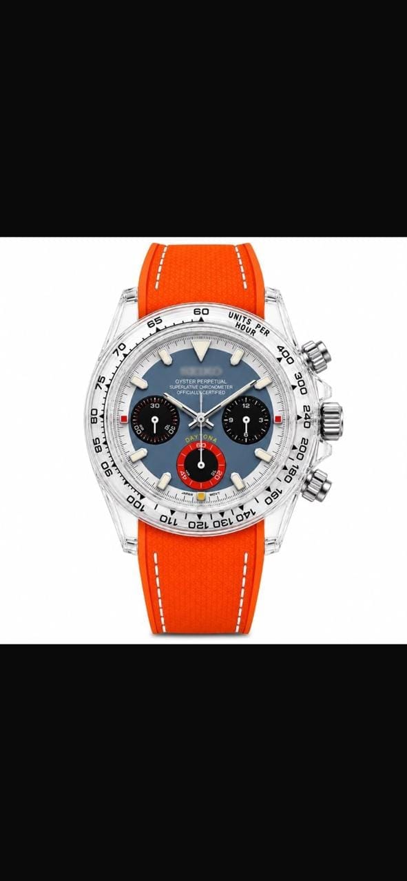 Seiko "Clear Ash" Daytona Mod – Transparent Mechanical Chronograph Watch