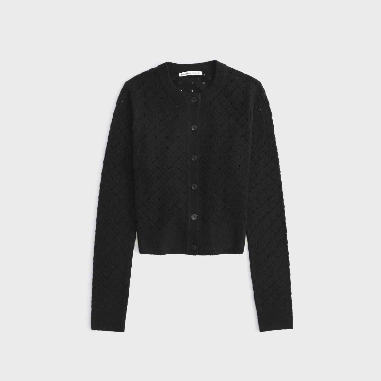 Abercrombie Shrunken Pointelle Crew Cardigan