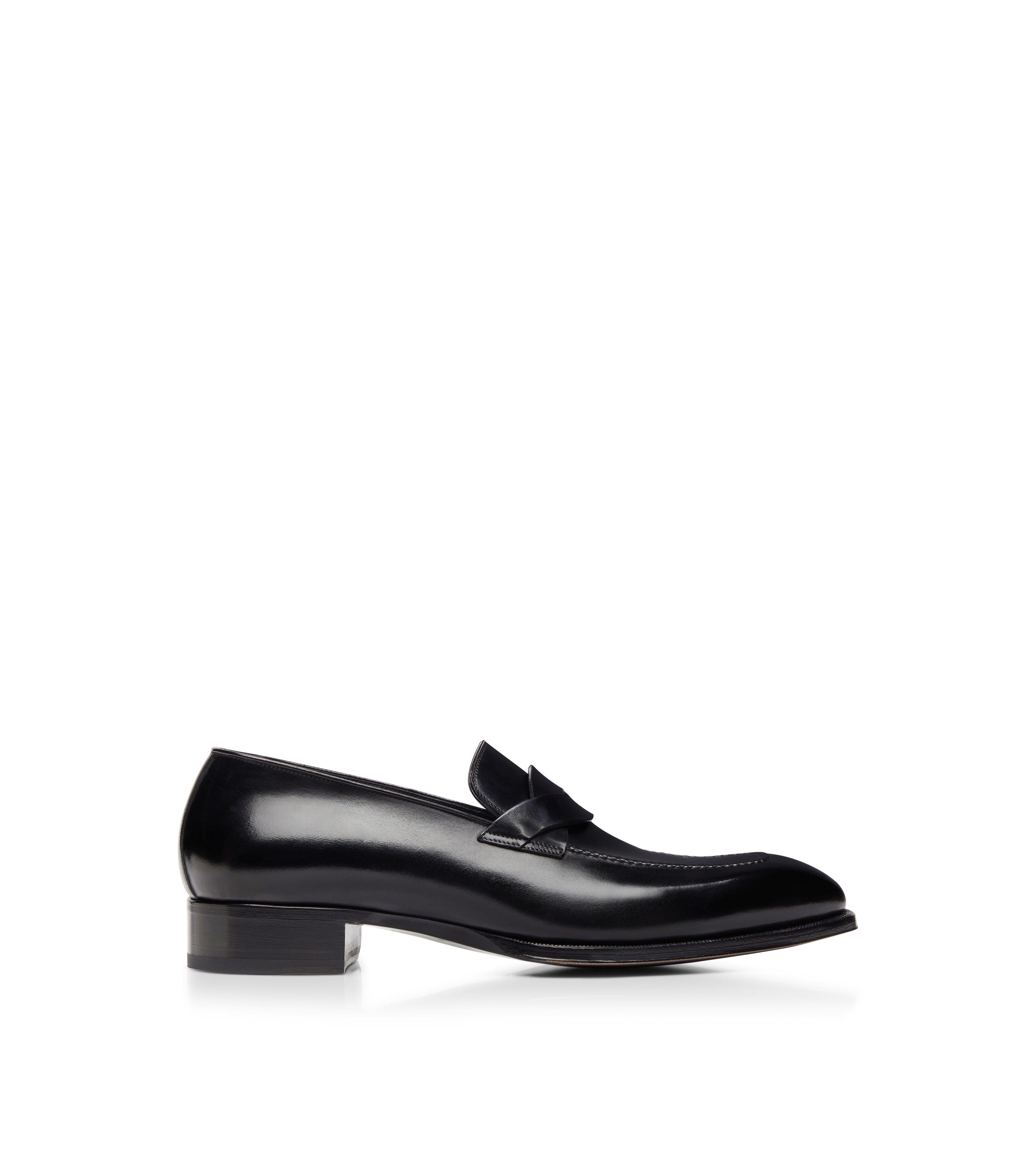 Tom Ford Burnished Leather Elkan Twisted Band Loafer