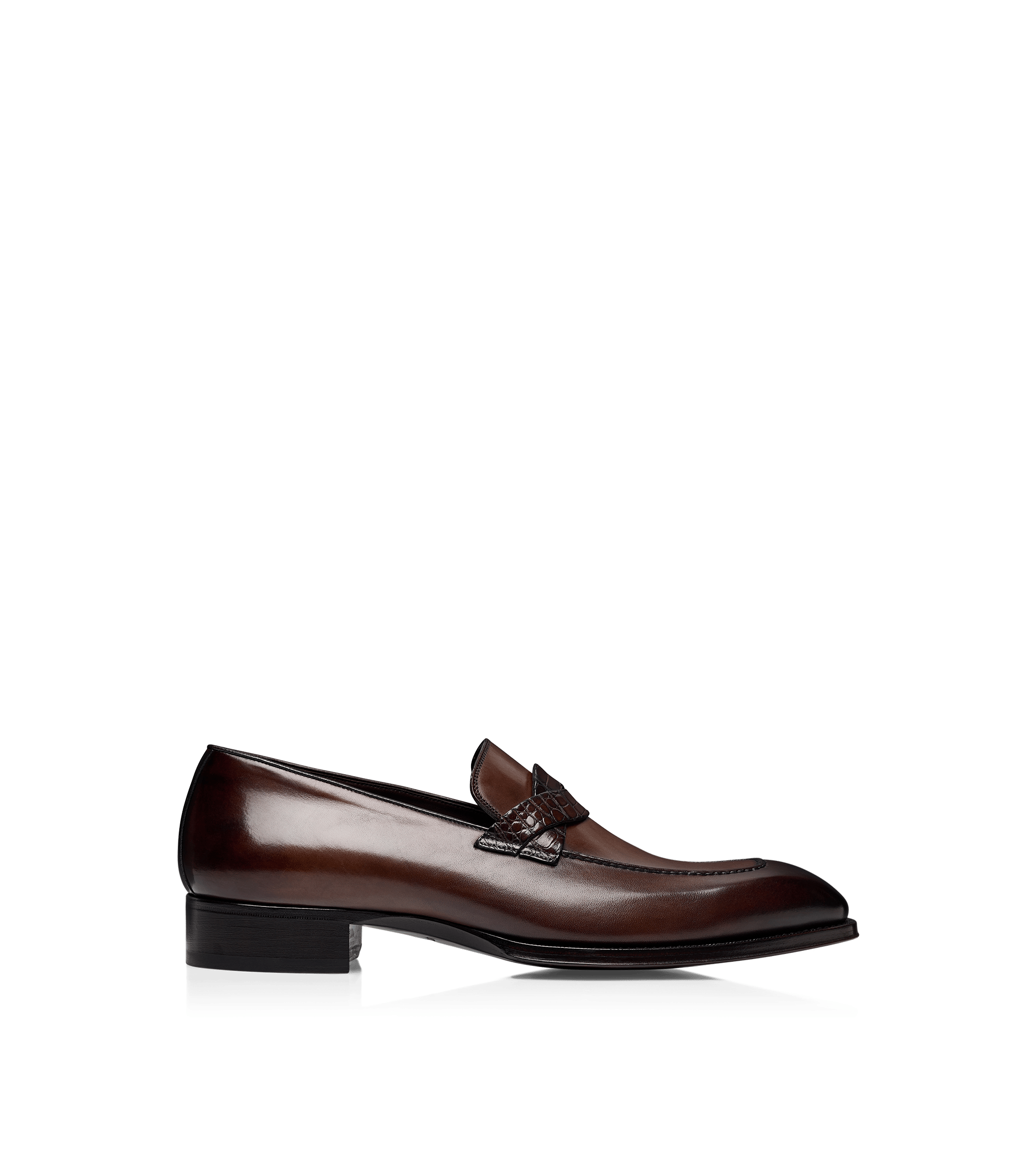 Tom Ford Burnished Leather Elkan Twisted Band Loafer