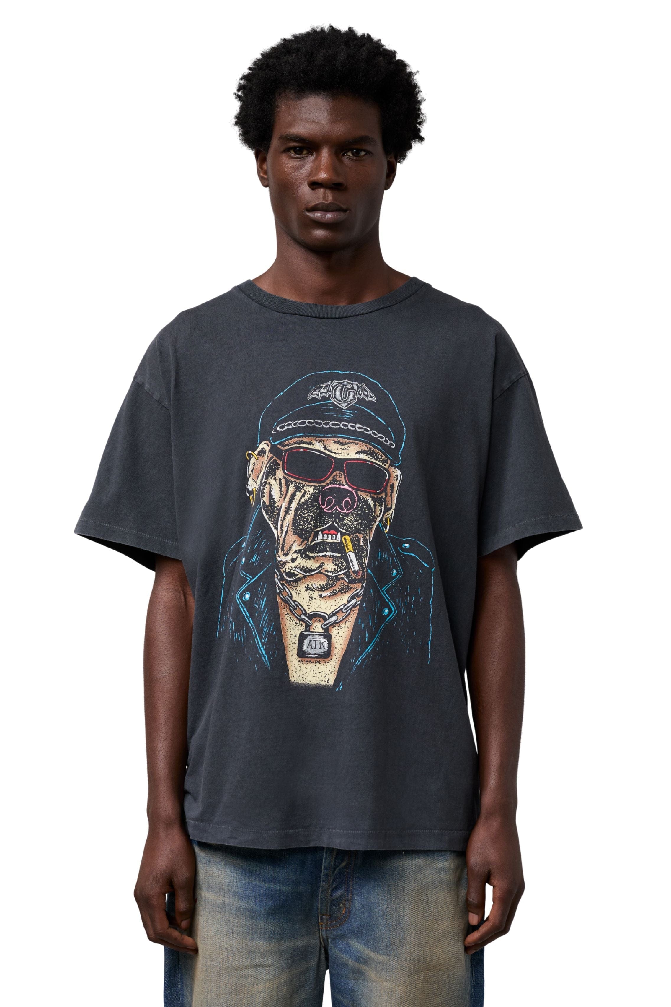 Gallery Dept Oct Biker Dog Tee Vintage Black