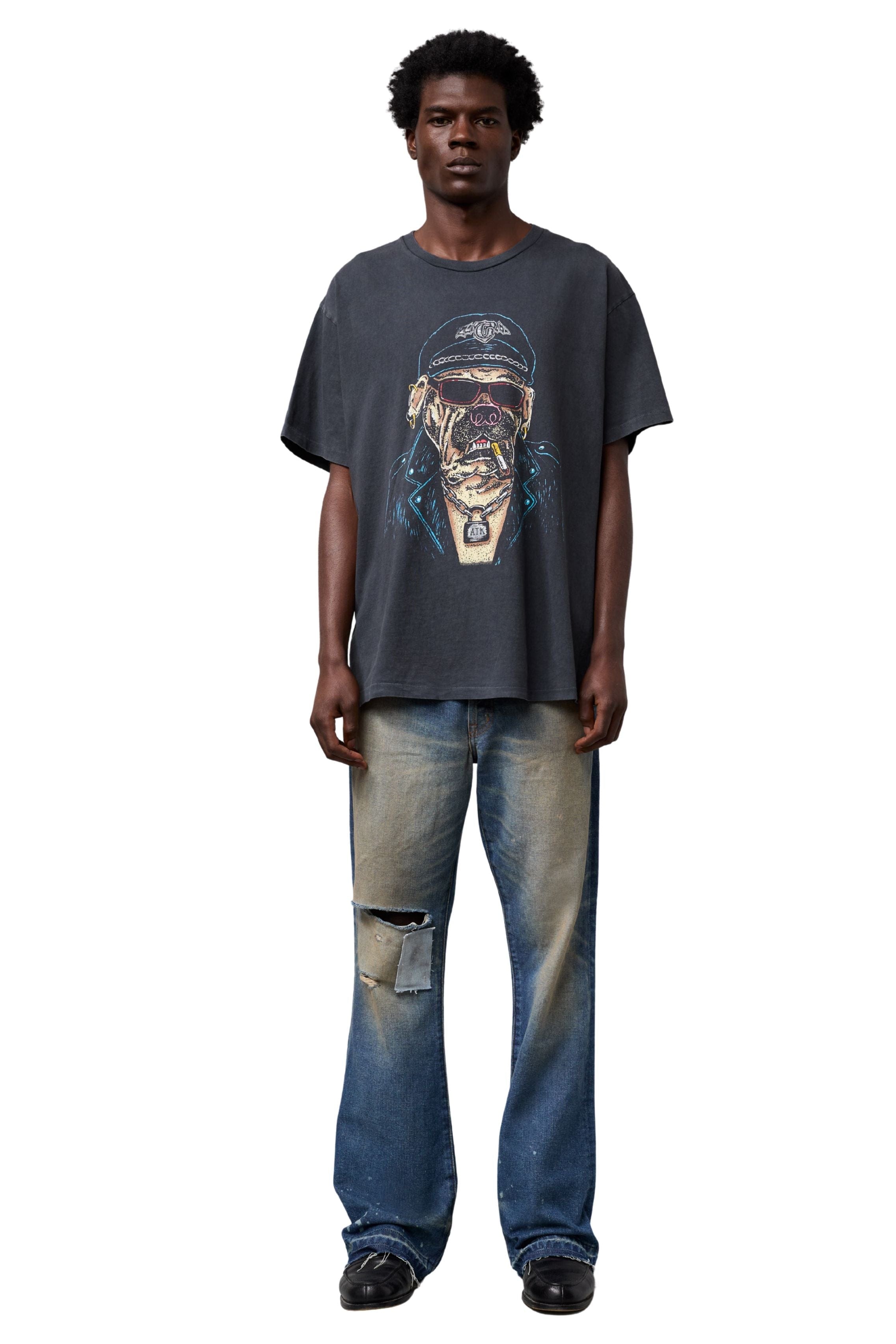 Gallery Dept Oct Biker Dog Tee Vintage Black