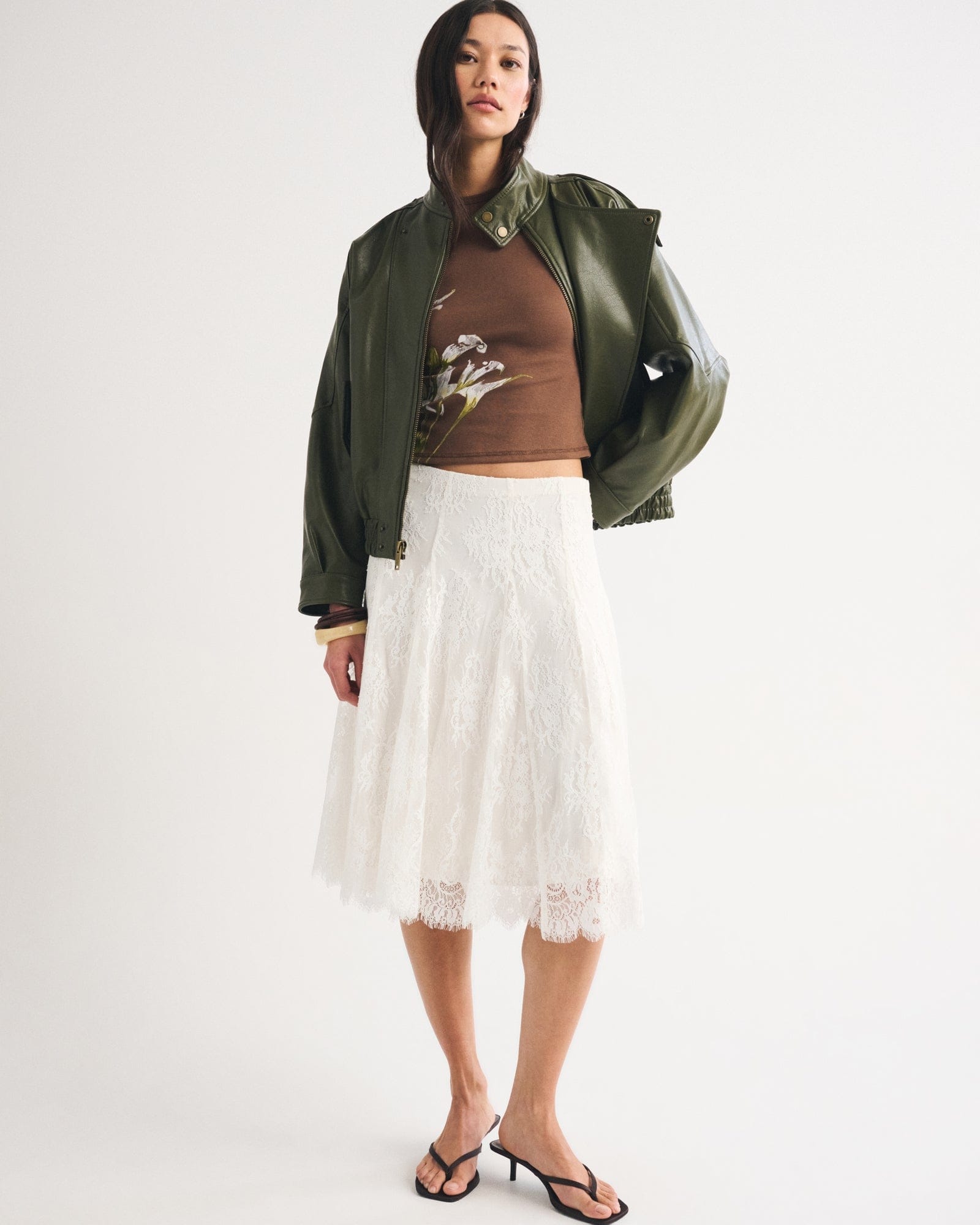 Abercrombie Lace Midi Skirt