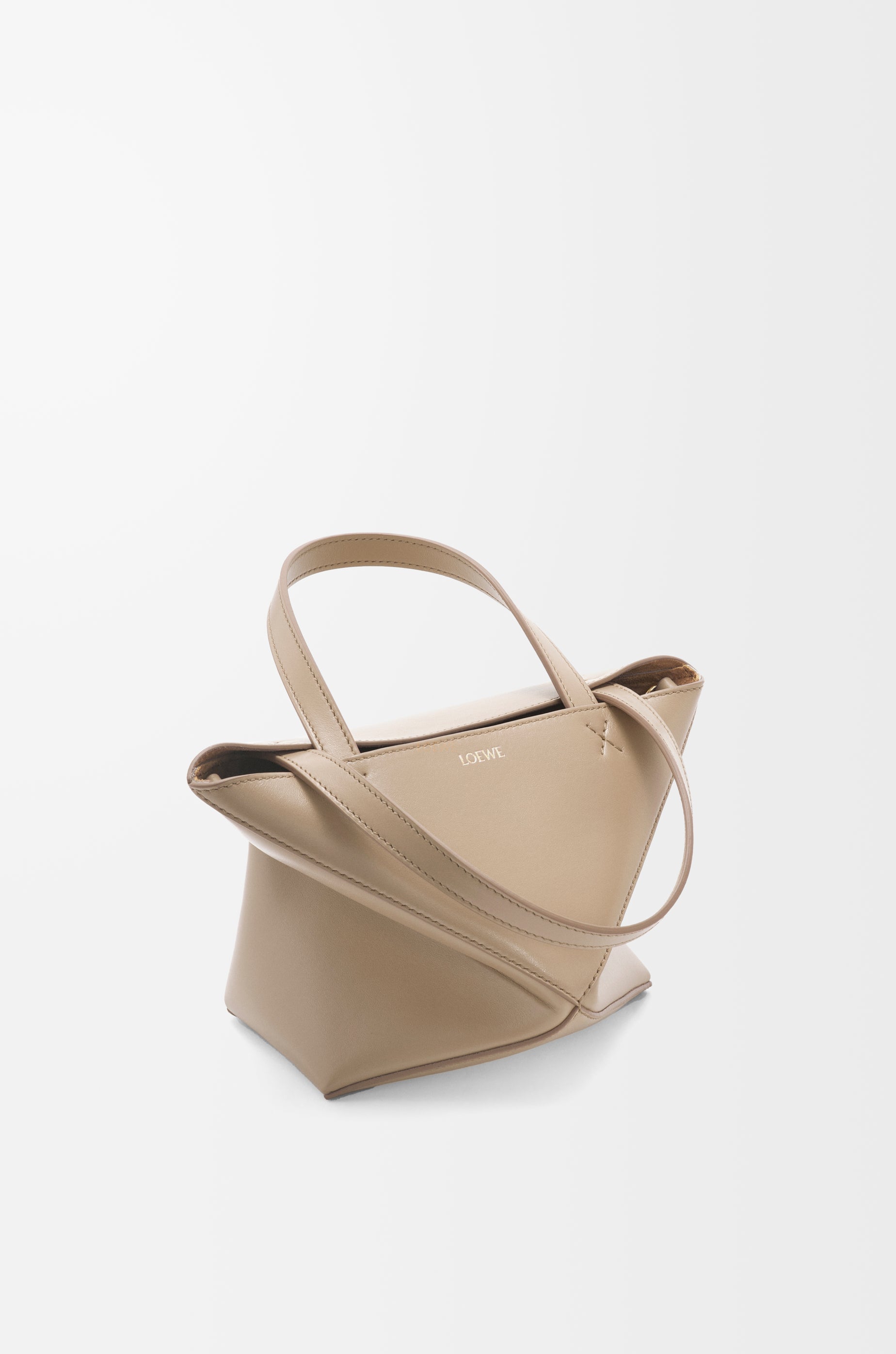 Loewe Mini Puzzle Fold tote in shiny calfskin
