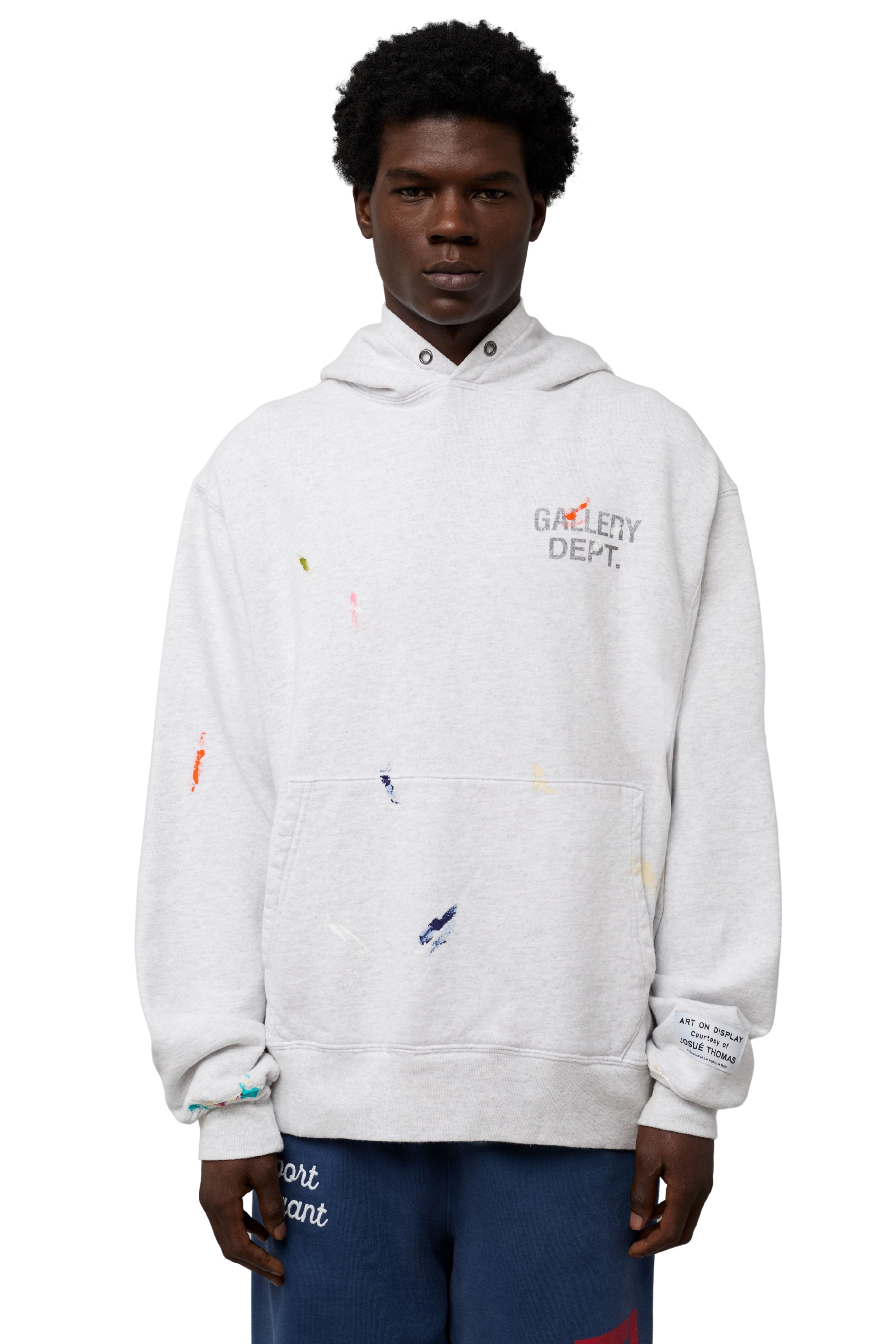 Gallery Dept Gd Paint Logo Hoodie Light Heather Grey