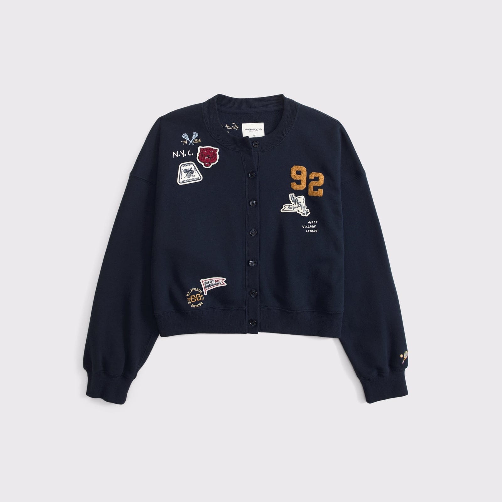 Abercrombie Sunday Shrunken Patchwork Cardigan