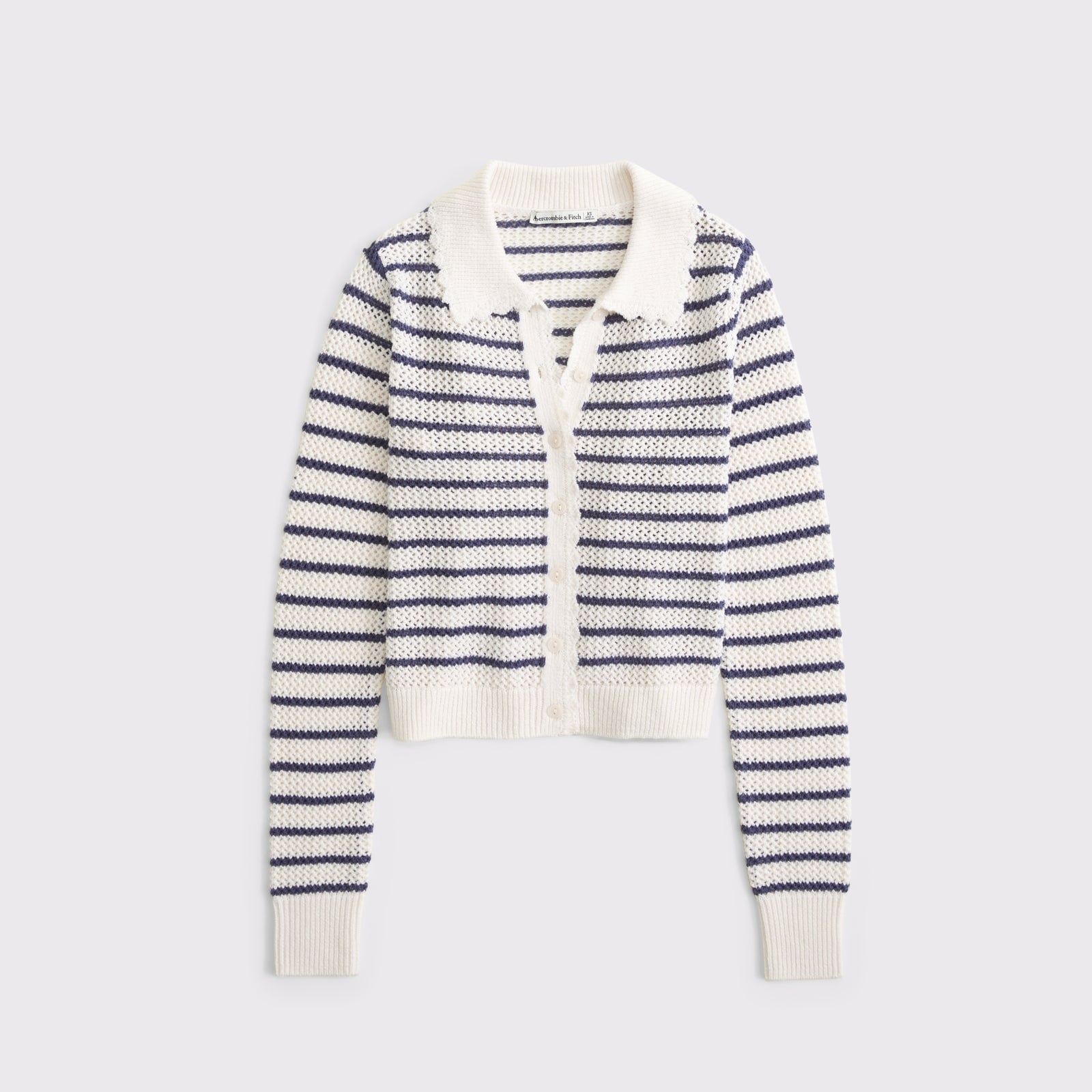 Abercrombie Crochet-Style Collared Cardigan