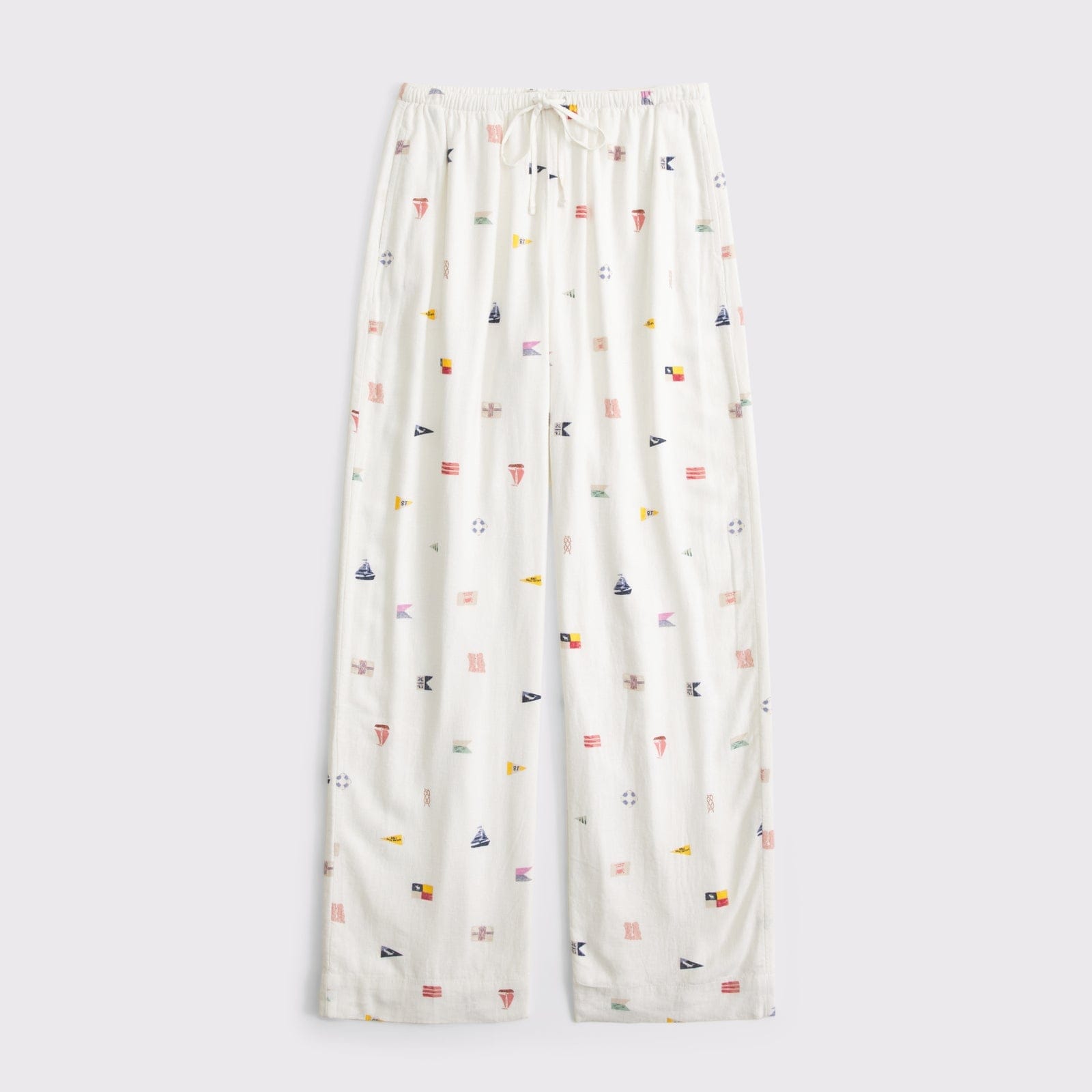 Abercrombie A&F Gemma Linen-Blend Wide Leg Pull-On Pant