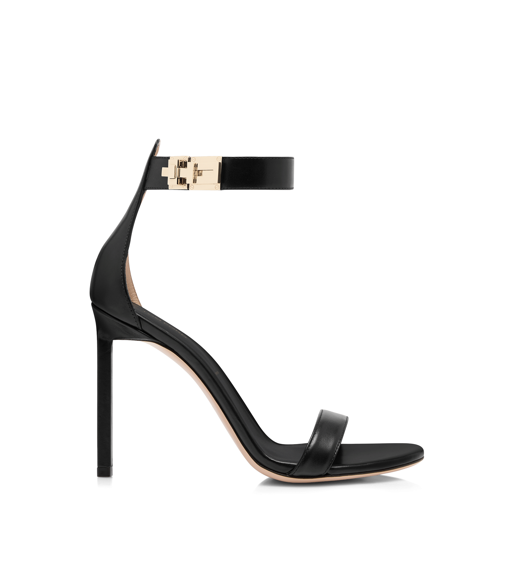 Tom Ford Shiny Leather T Latch Ankle Strap Sandal