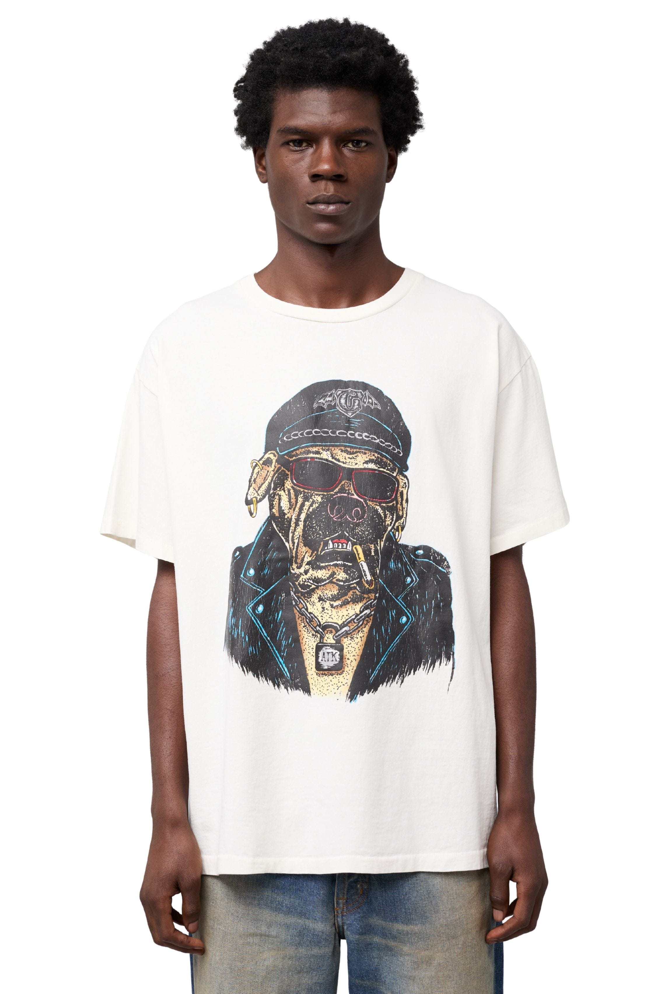 Gallery Dept Oct Biker Dog Tee Light Archival White