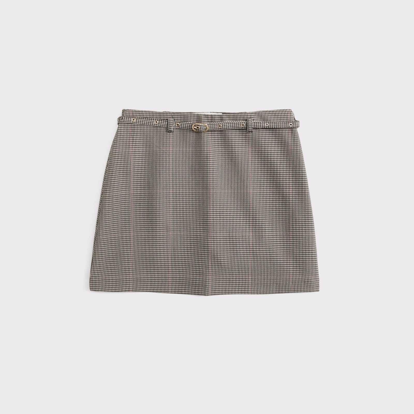 Abercrombie A&F Scarlett Ultra High Rise Belted Suiting Mini Skort