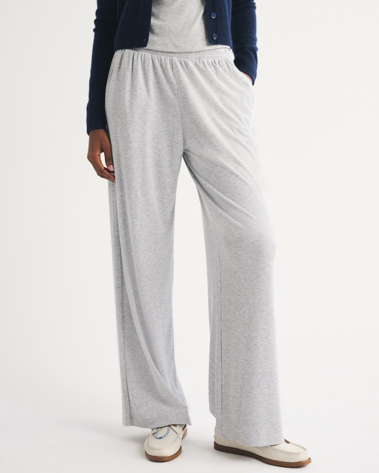 Abercrombie Lounge Ribbed Wide Leg Sweatpant