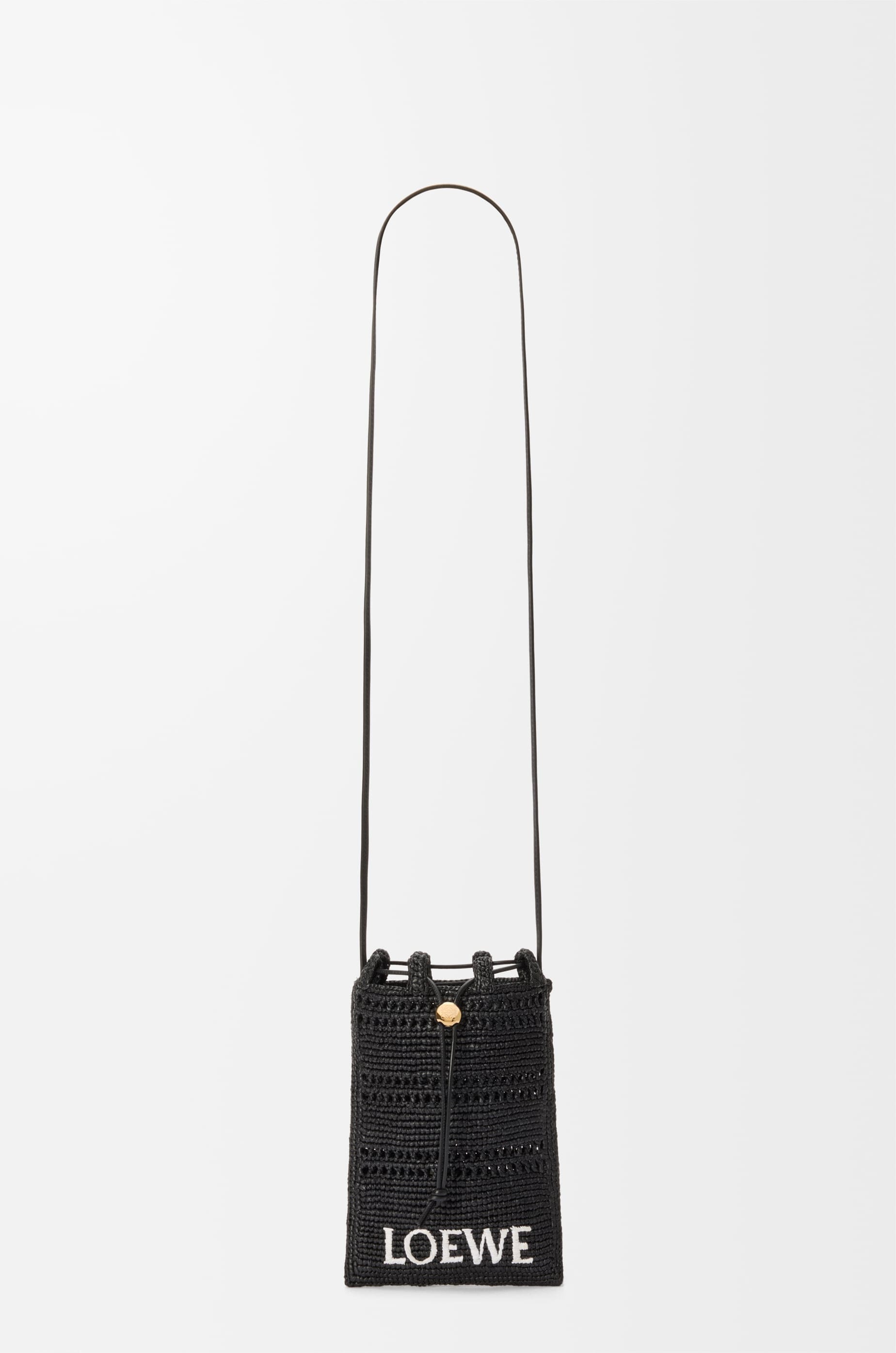 Loewe Drawstring pocket in raffia