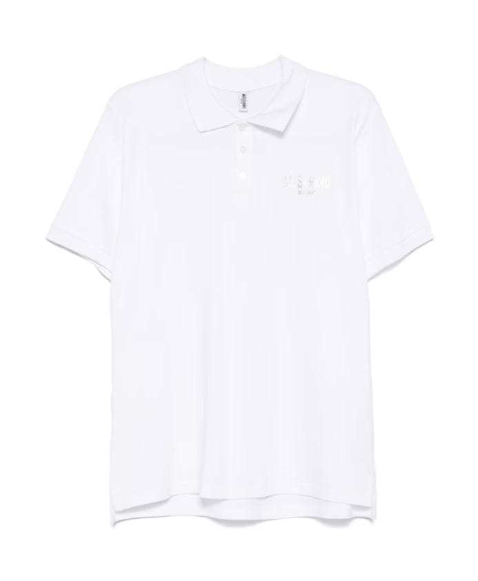 Moschino Logo Print Polo Shirt White