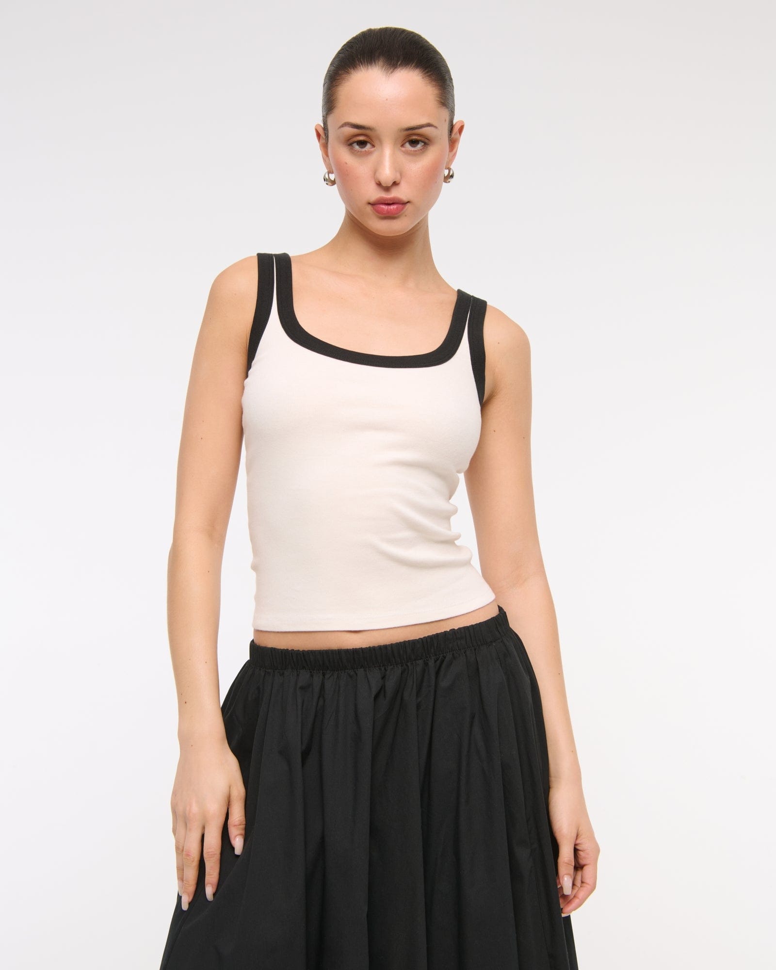 Abercrombie Vintage-Style Rib Tuckable Scoopneck Tank