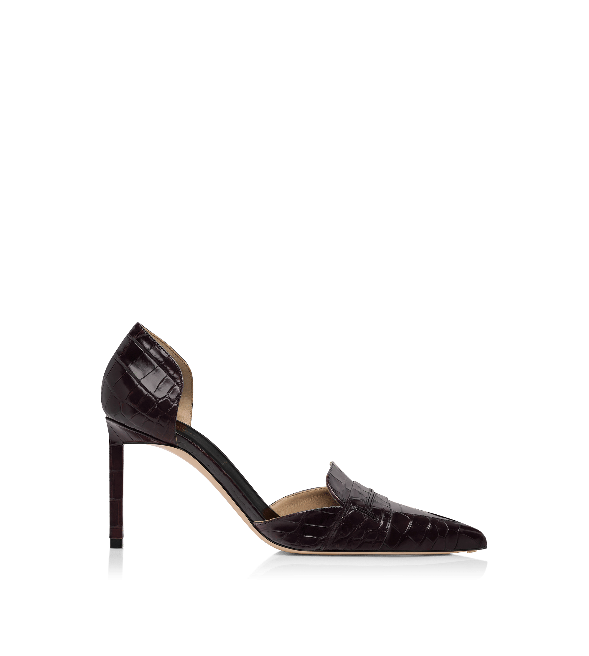 Tom Ford Shiny Stamped Crocodile Leather Eva D'Orsay Pump