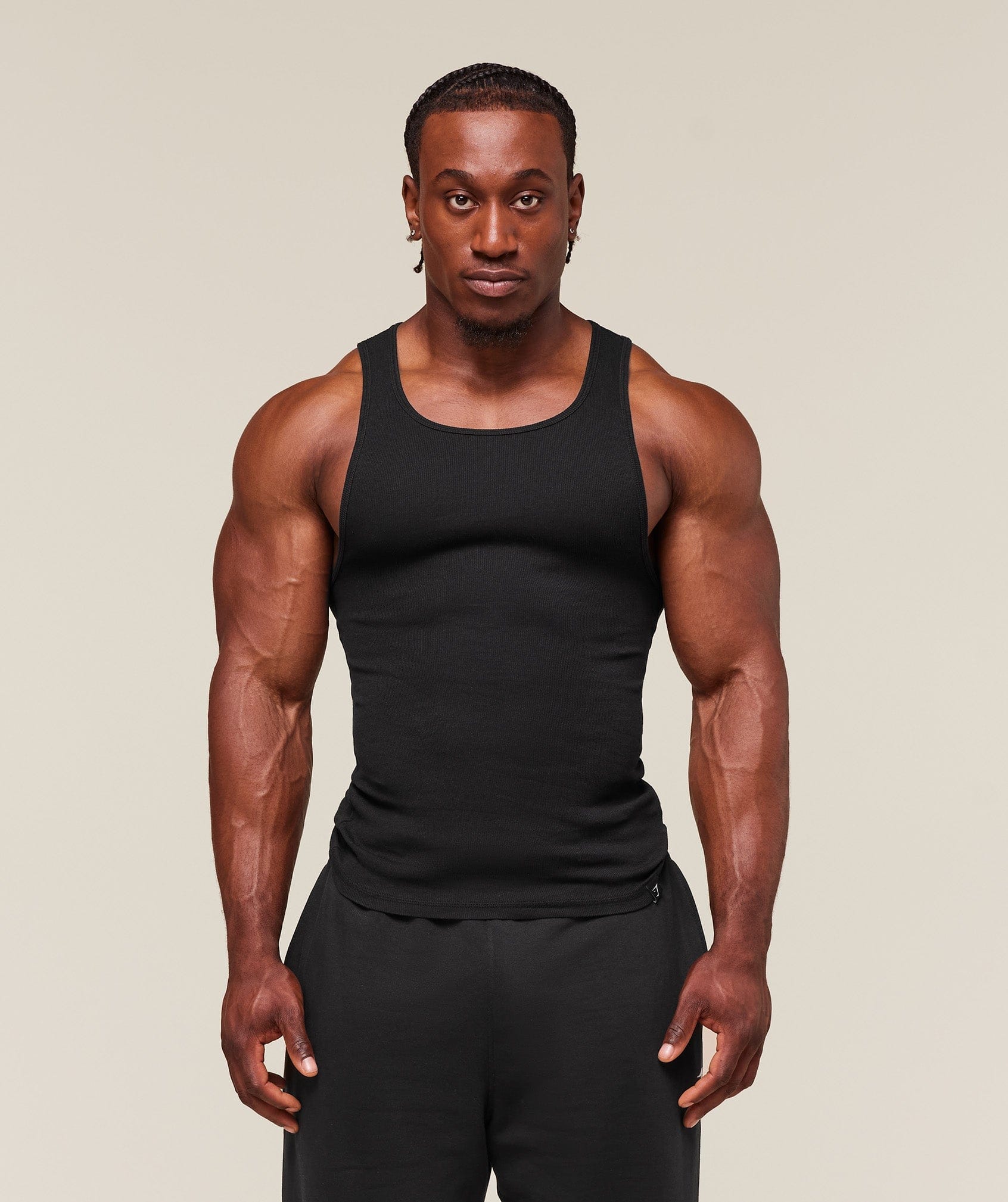 Gymshark Ribbed Tank 1PK - Black