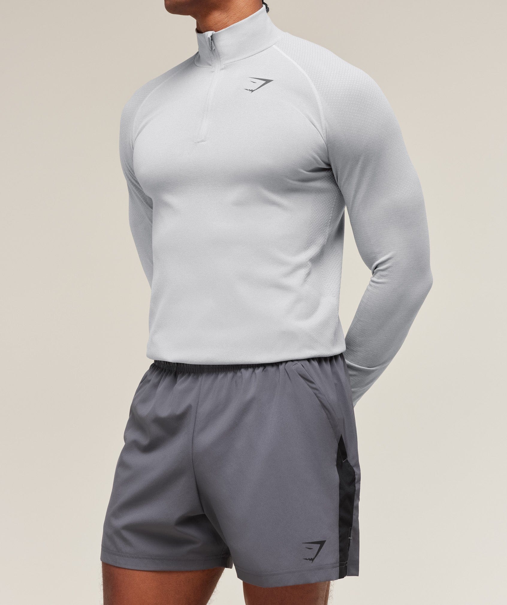 Gymshark Vital 1/4 Zip - Light Grey/Smokey Grey