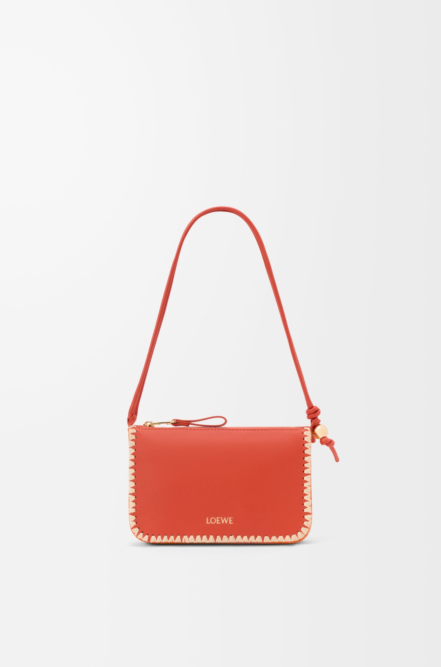 Loewe Rio pouch in classic calfskin and raffia
