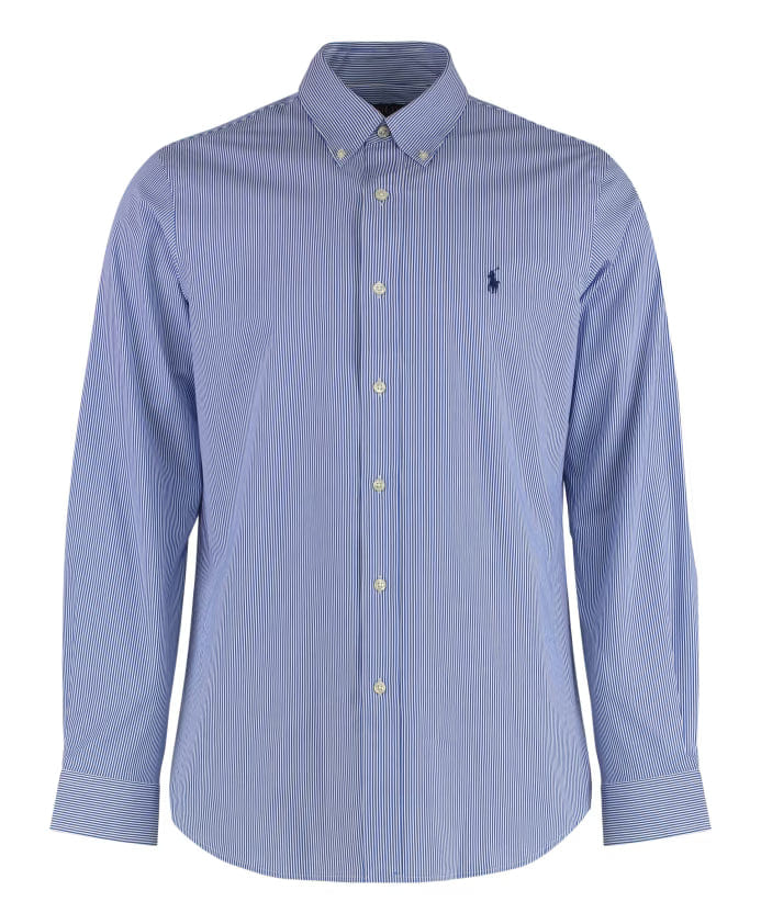 Polo Ralph Lauren Striped Cotton Shirt with Button-Down Collar