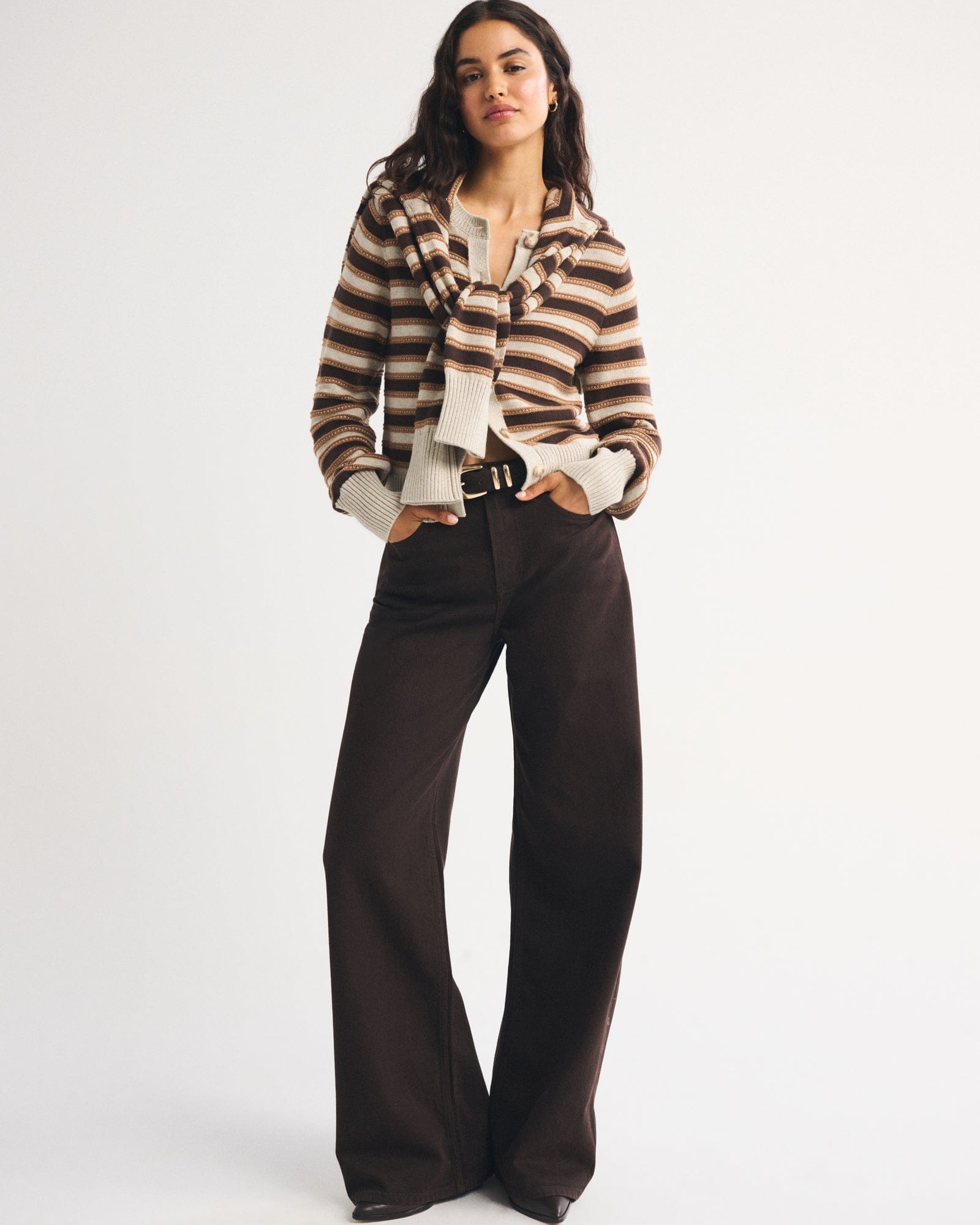 Abercrombie Textural Stitch Shrunken Cardigan