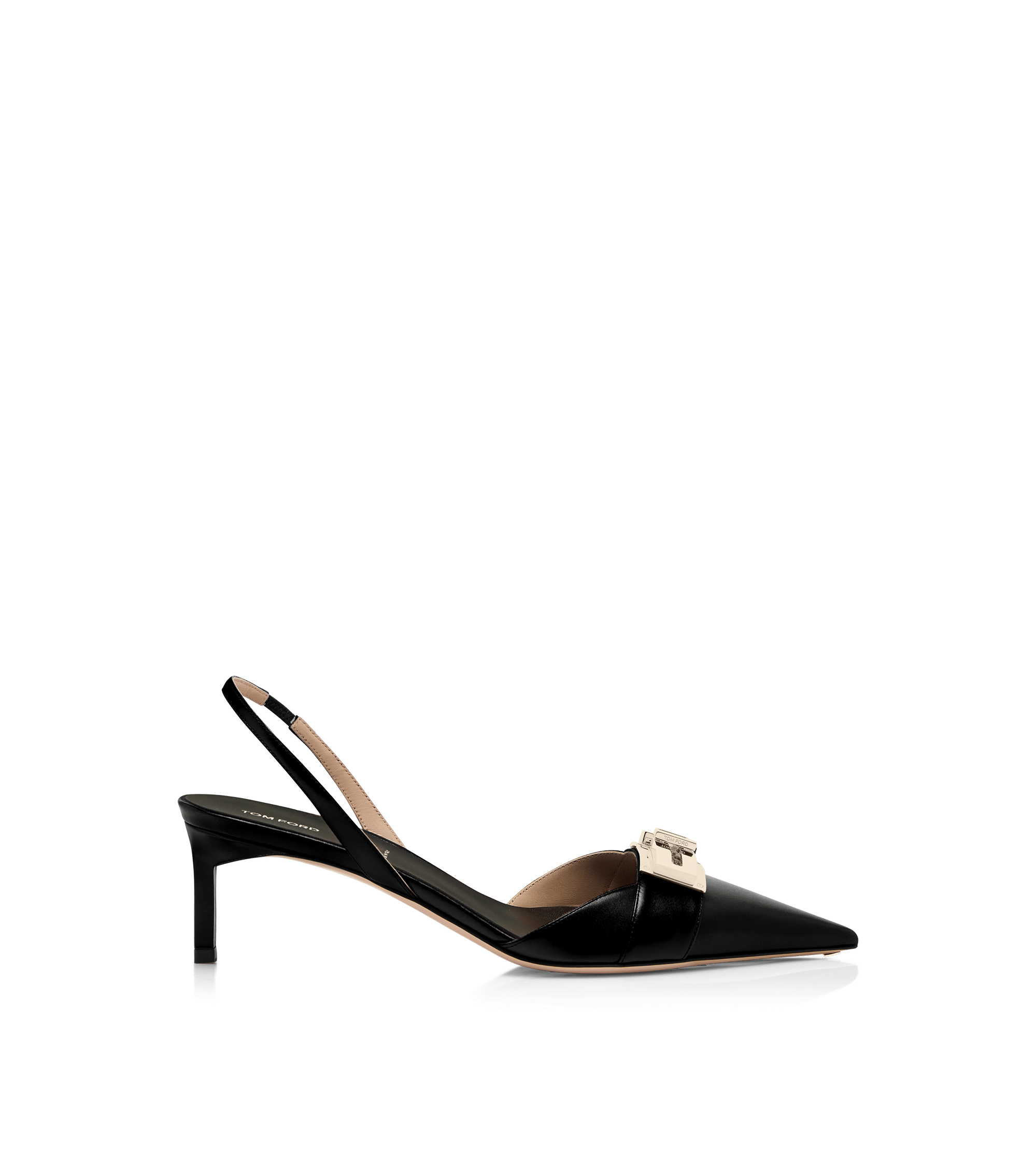 Tom Ford Shiny Leather T Latch Slingback