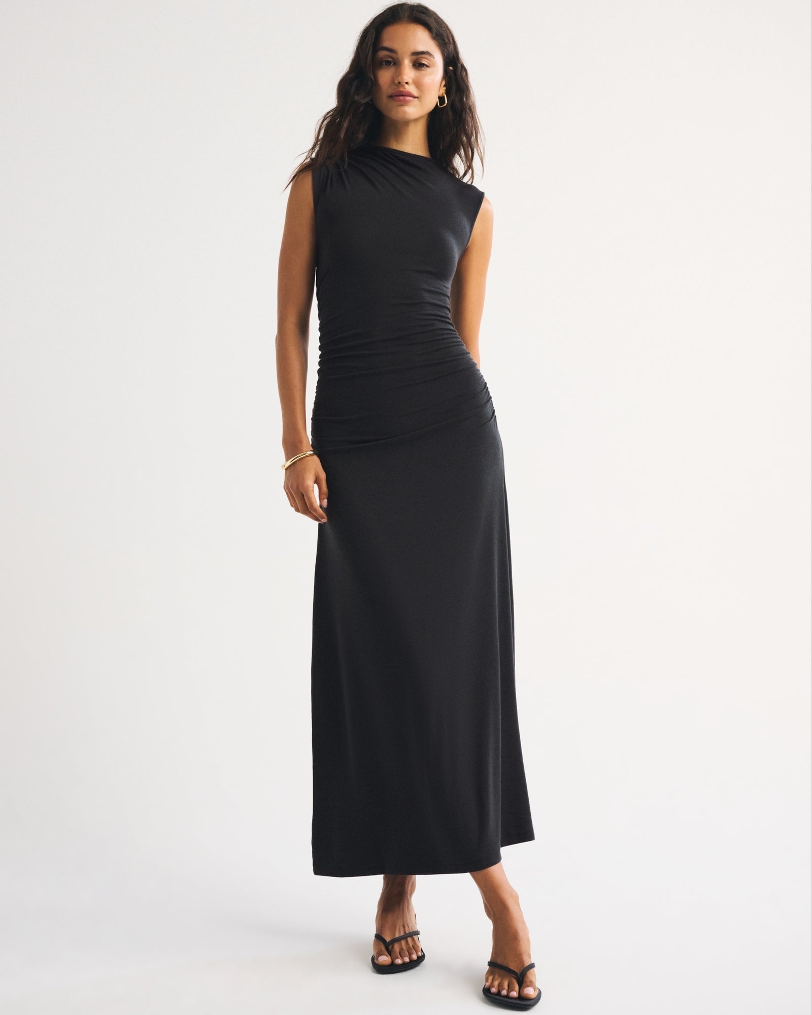 Abercrombie Fine Wool-Blend Mock Neck Maxi Dress