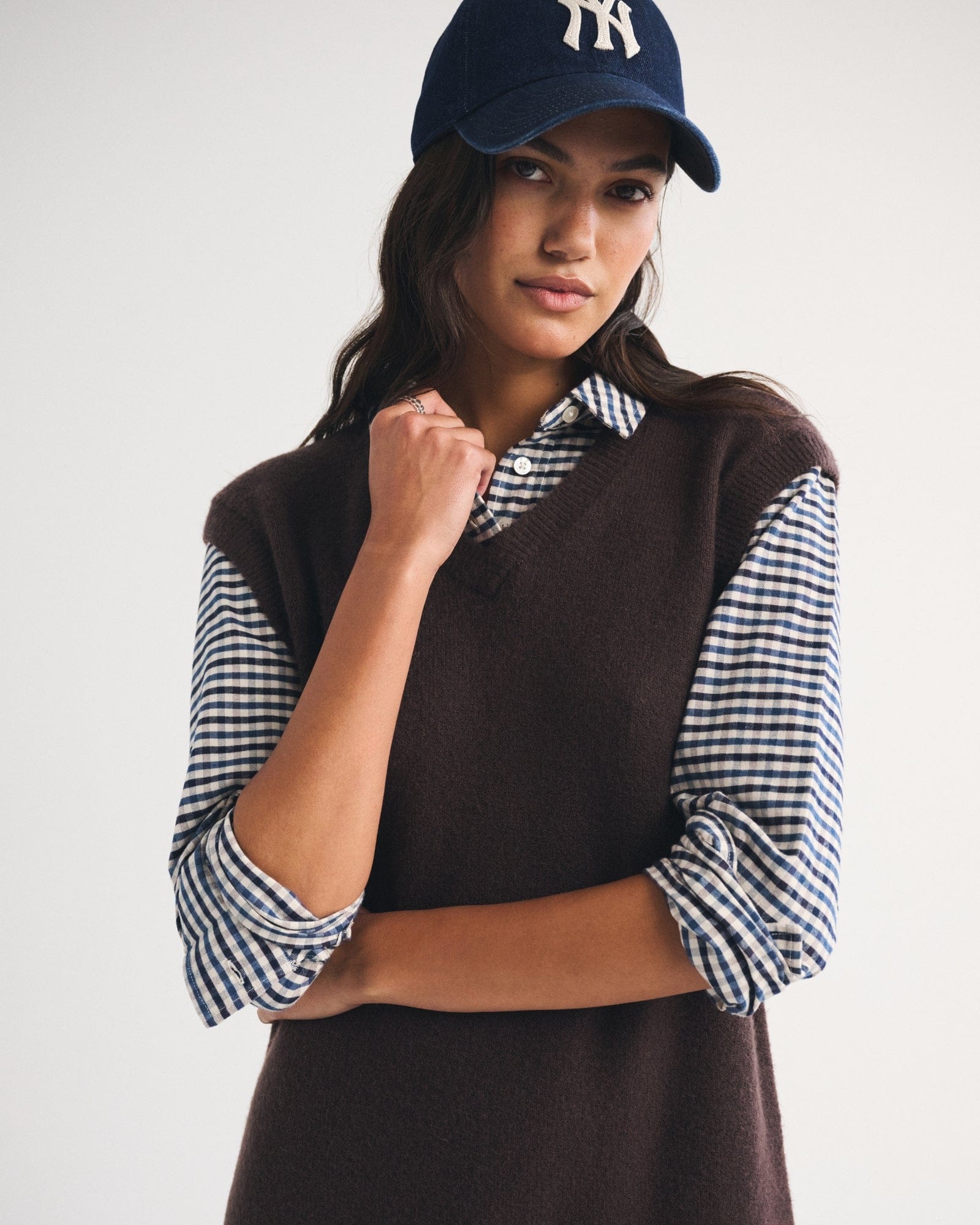 Abercrombie Merino Wool-Blend Layered Collared Sweater Mini Dress