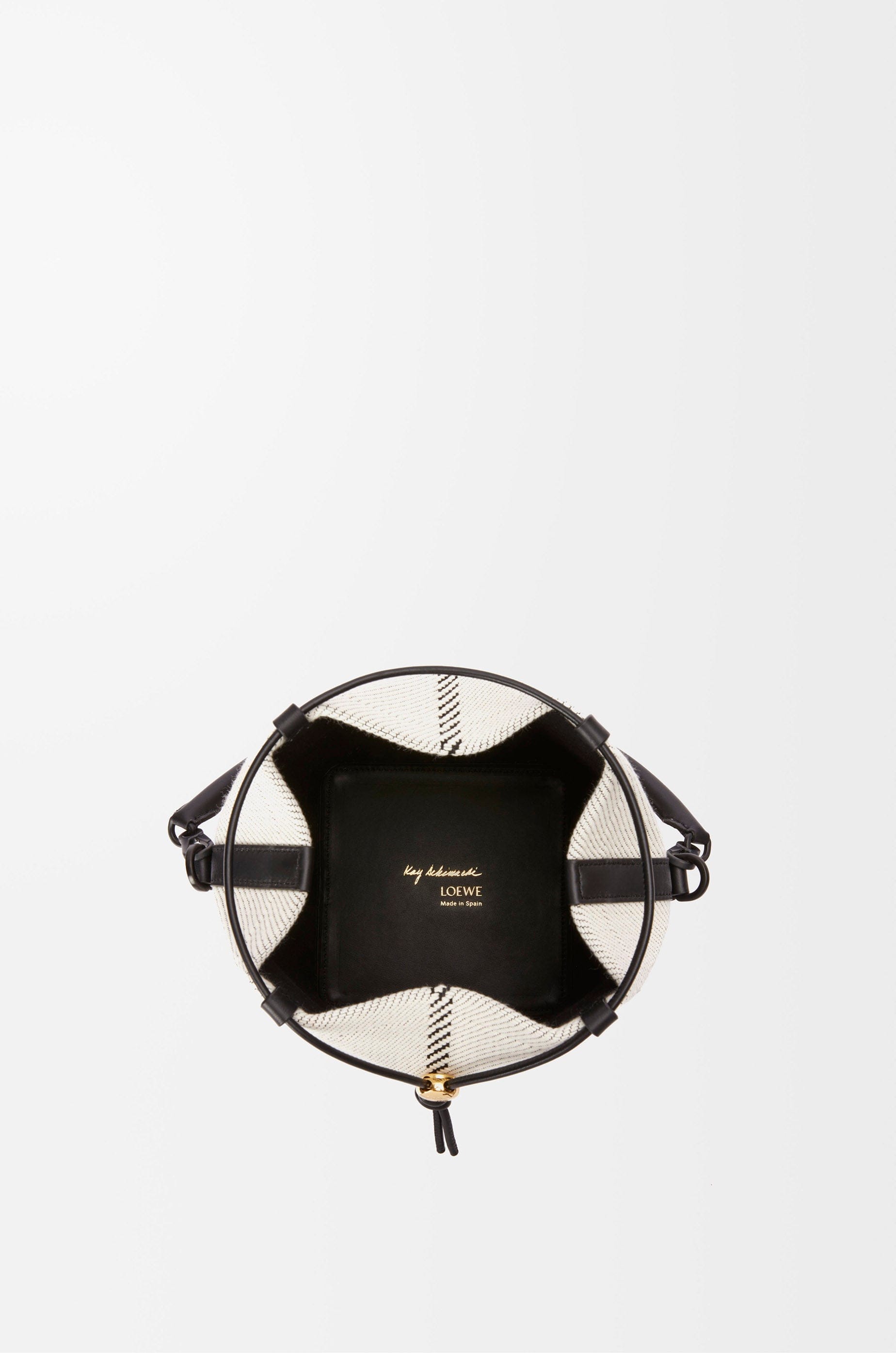 Loewe Treasure Bako bucket in canvas jacquard and calfskin