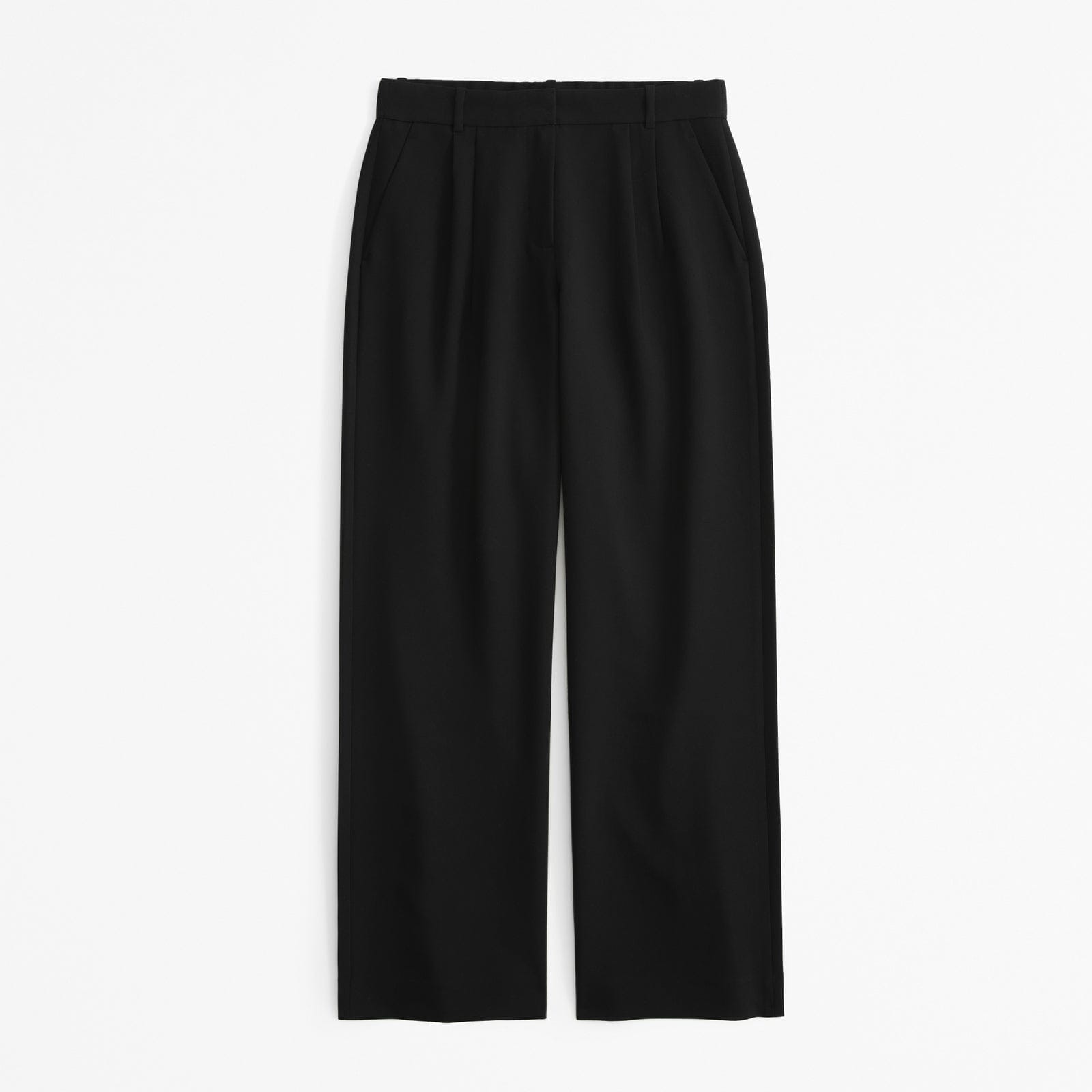 Abercrombie Curve Love A&F Sloane Low Rise Tailored Wide Leg Pant