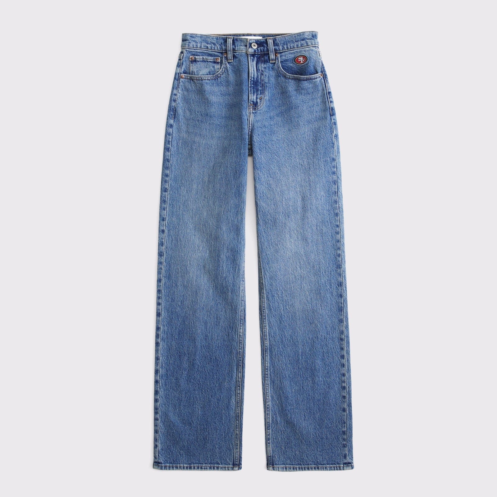 Abercrombie High Rise 90s Relaxed Dallas Cowboys Embroidered Jean