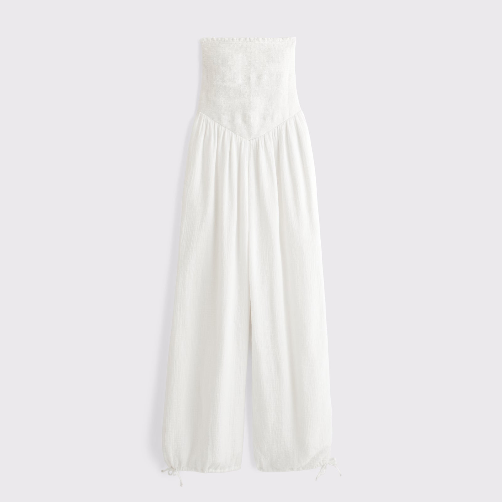 Abercrombie A&F Sydney Smocked Strapless Balloon Leg Jumpsuit