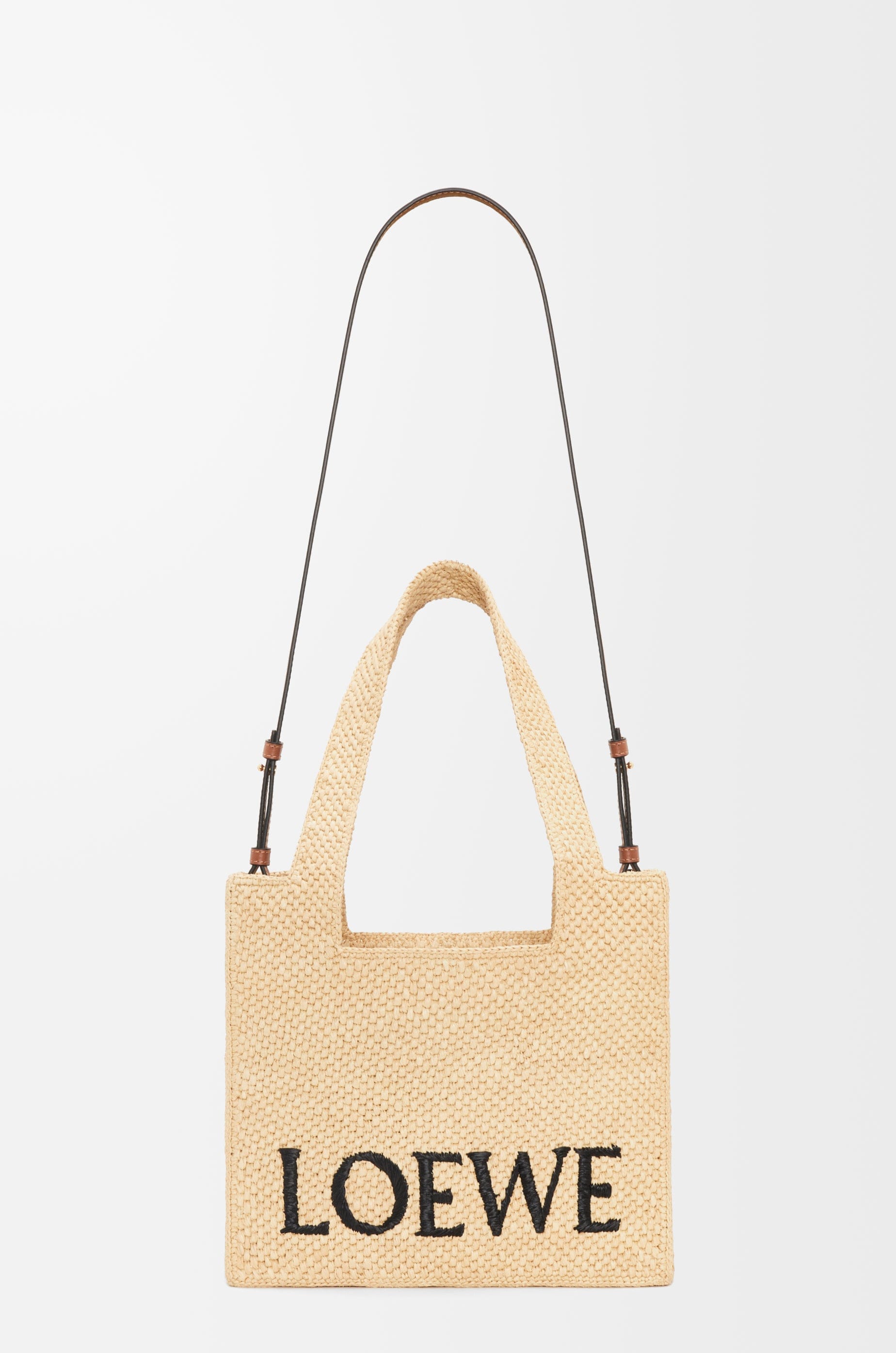 Loewe Medium LOEWE Font tote in raffia
