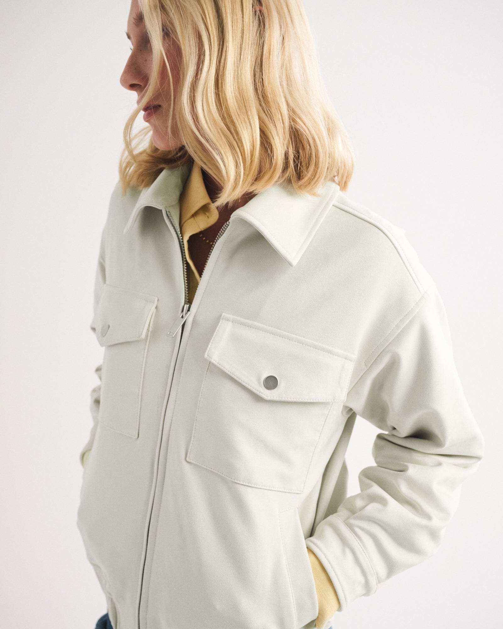 Abercrombie Vegan Suede Bomber Jacket