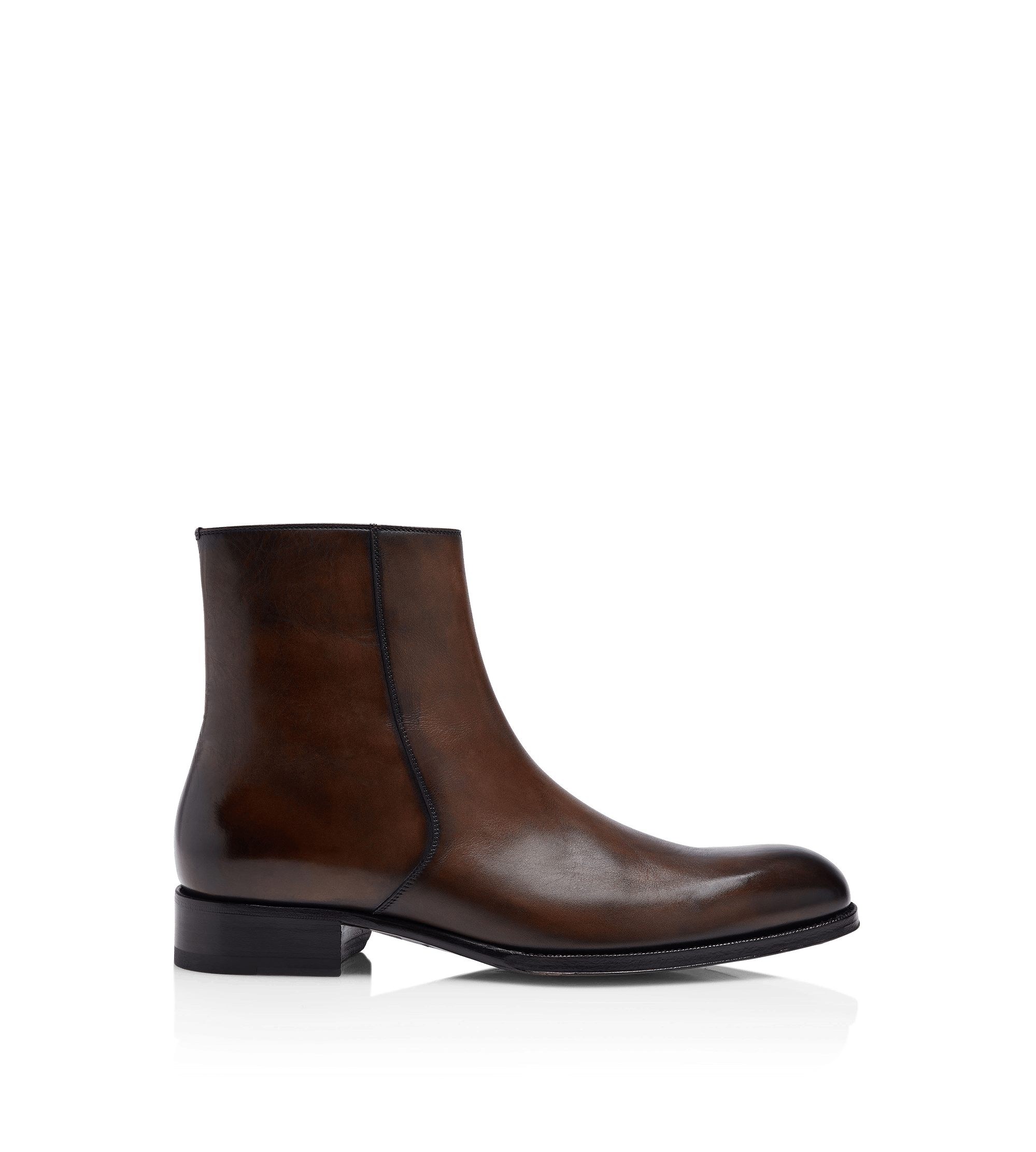 Tom Ford Burnished Leather Elkan Zip Boot