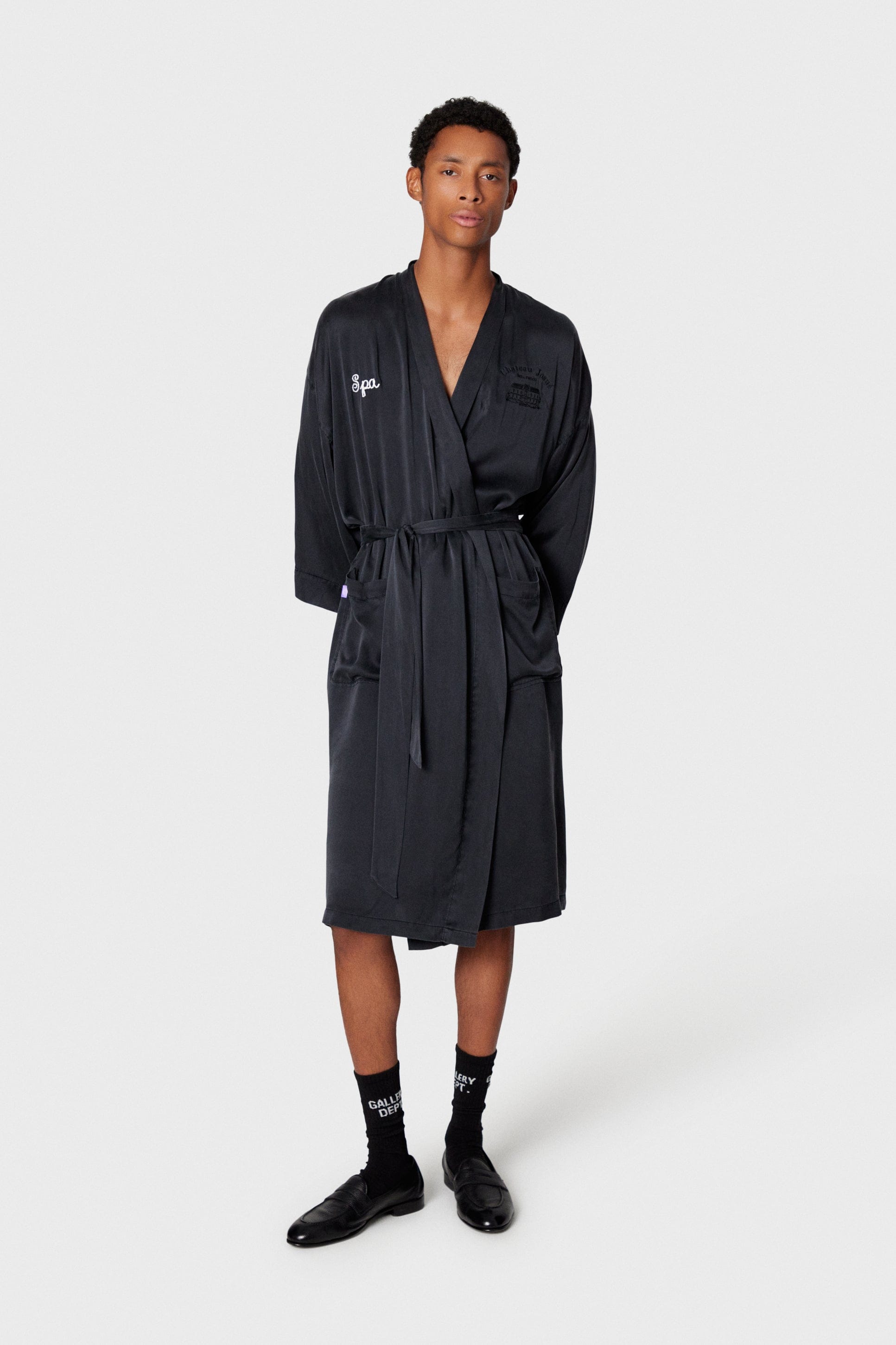 Gallery Dept Chateau Silk Spa Robe Black