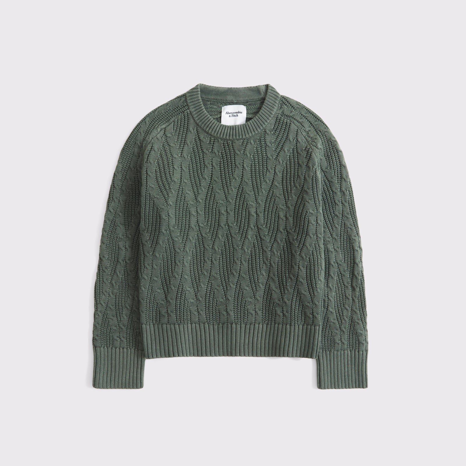 Abercrombie The A&F Madeline 100% Cotton Cable Crew Sweater