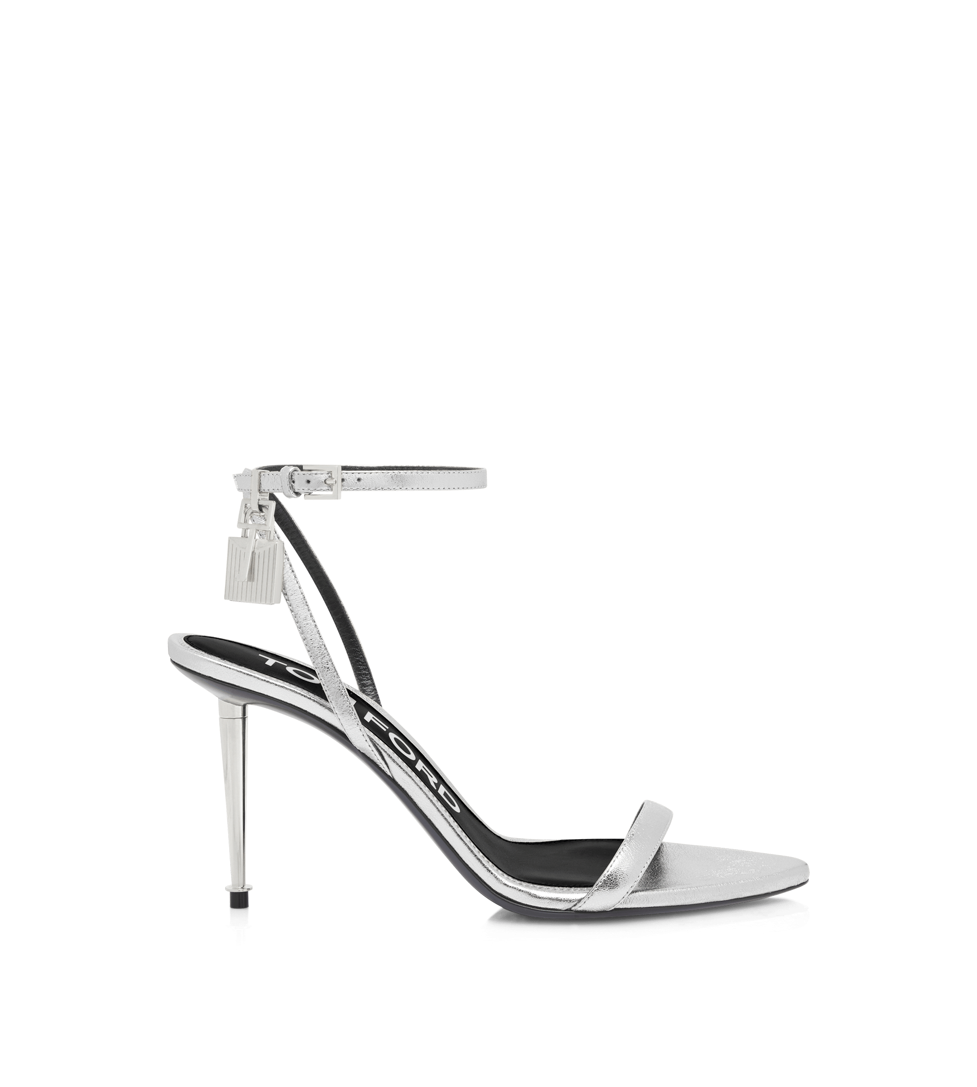 Tom Ford Shiny Leather Padlock Pointy Naked Sandal 85Mm