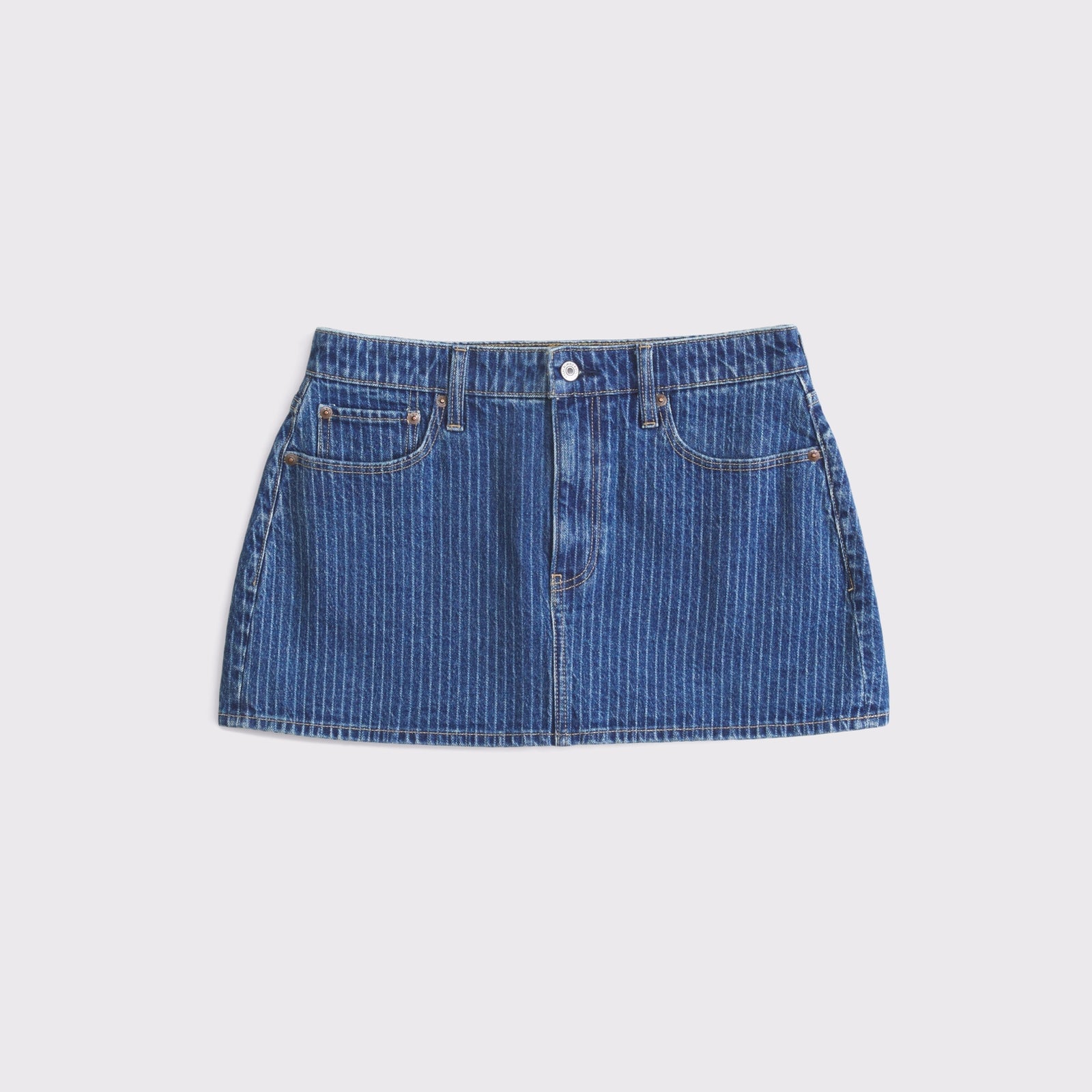 Abercrombie Curve Love Mid Rise Denim Mini Skort