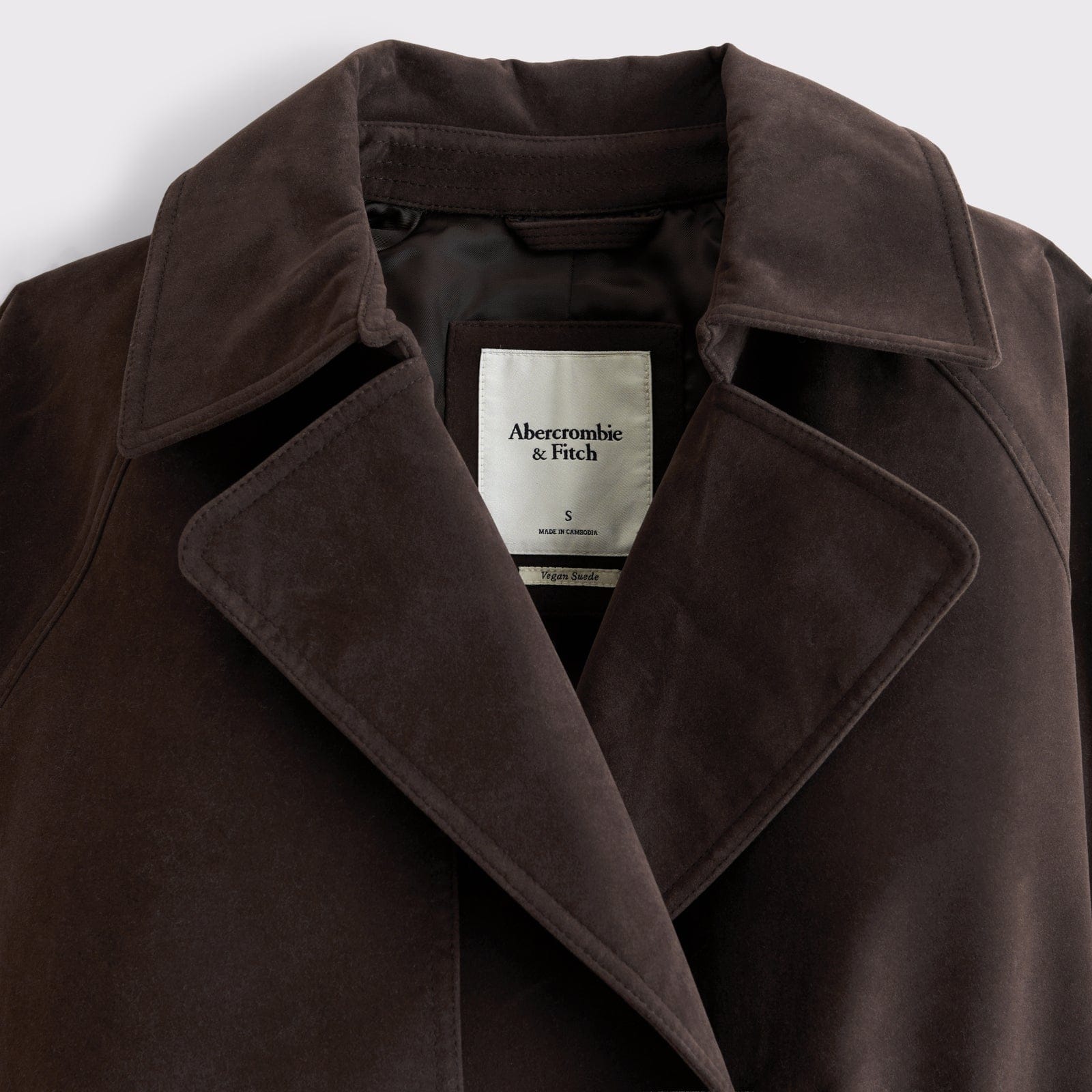 Abercrombie Short Belted Vegan Suede Trench Coat