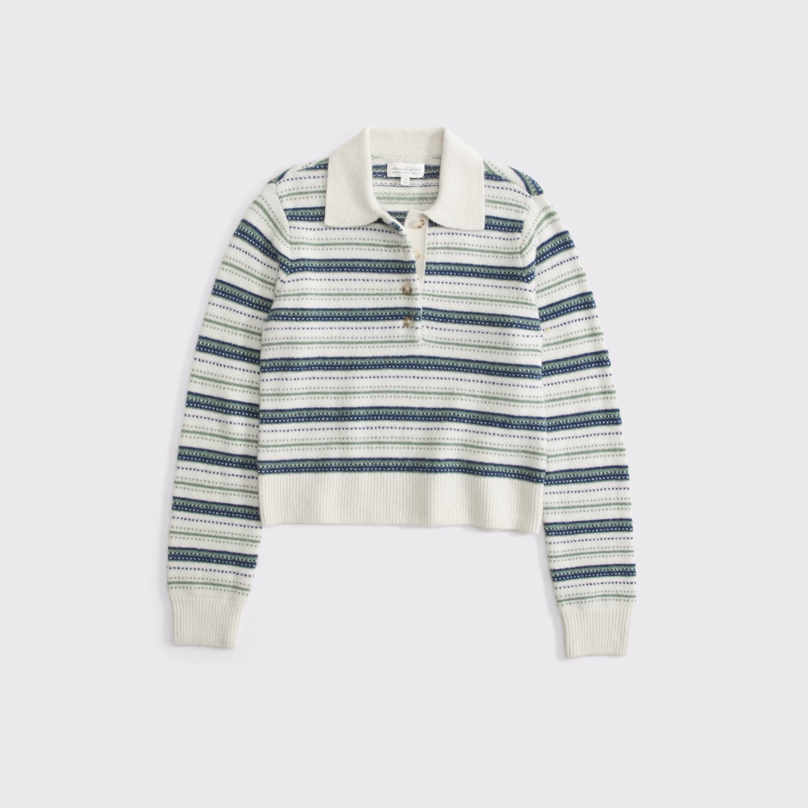 Abercrombie Merino Wool-Blend Long-Sleeve Polo
