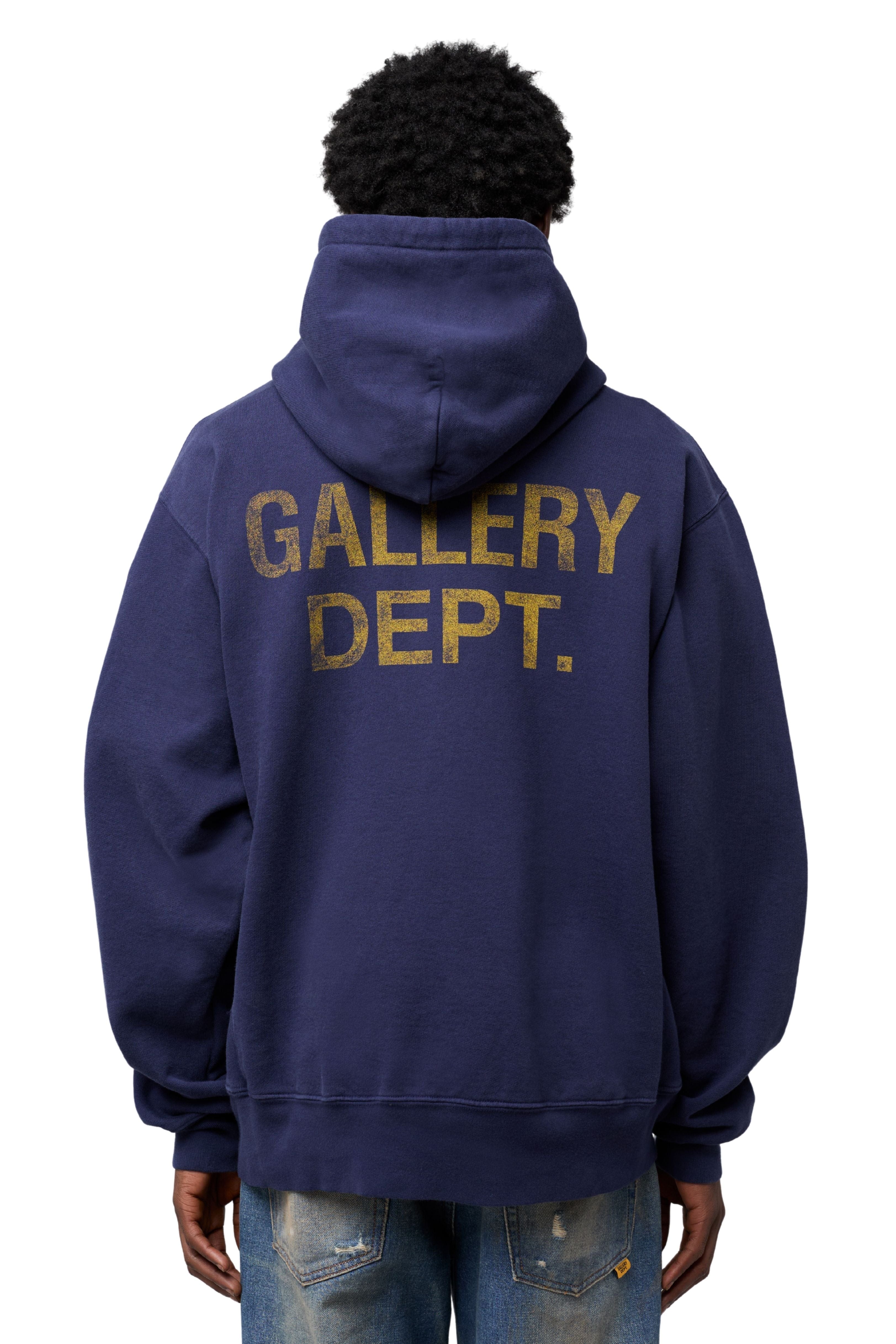 Gallery Dept Gd Paint Logo Hoodie Vintage Navy