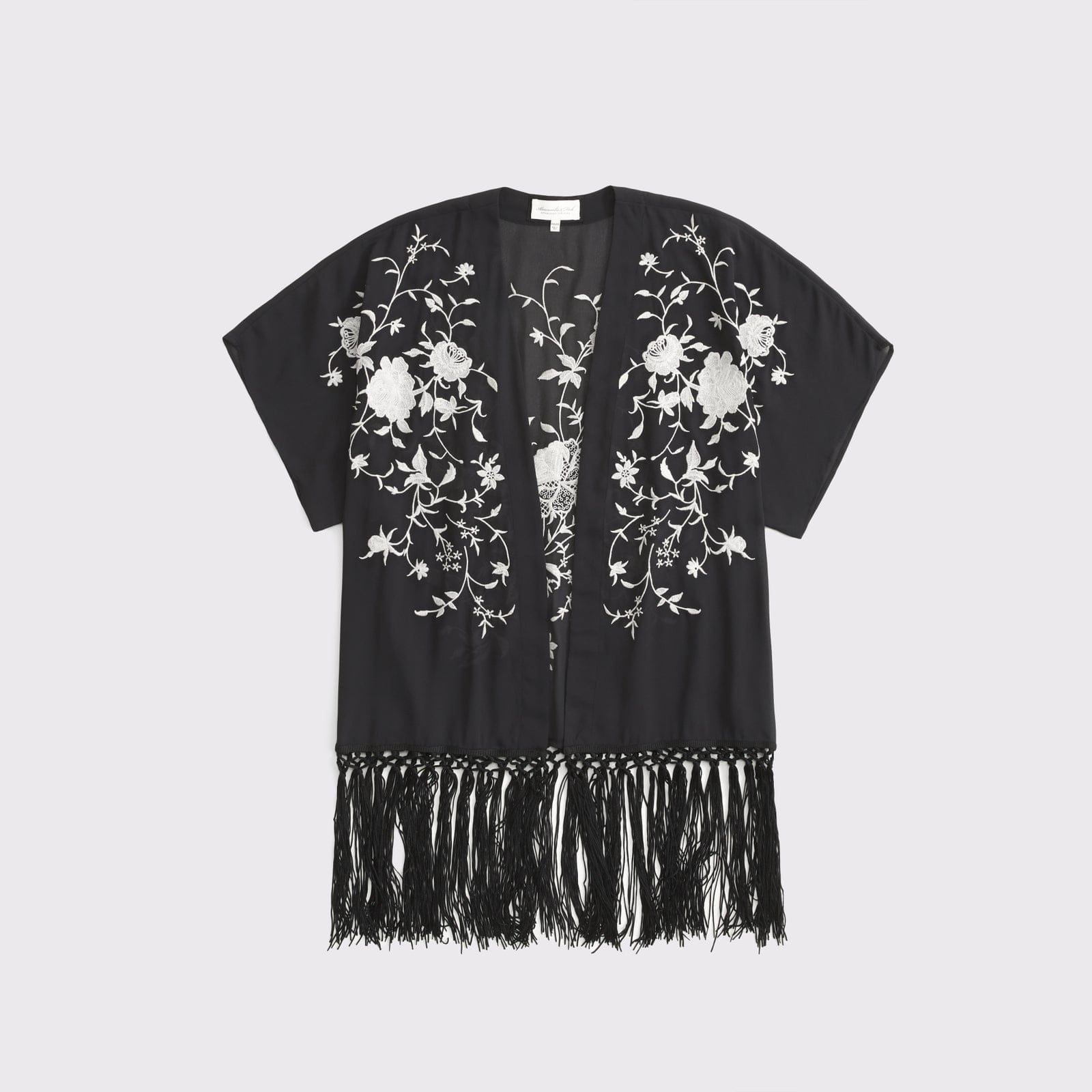 Abercrombie Embroidered Fringe Shawl